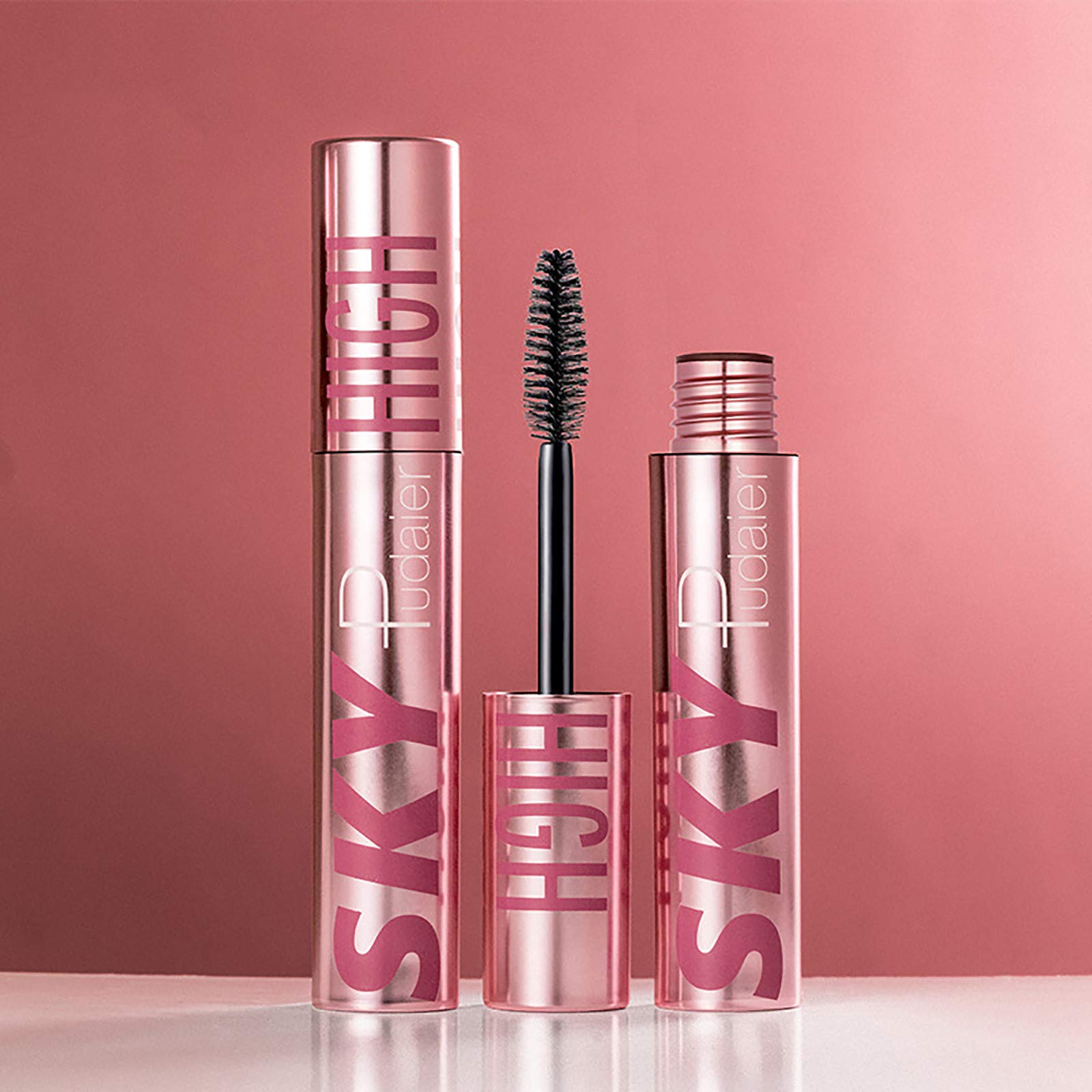 4D Silk Fiber Lash Sky Mascara - Waterproof, Smudge Proof & Long Lasting - Strong Black Volumizing & Curling Mascara for Dramatic Eye Makeup | Perfect for Parties, Weddings & Everyday Glam