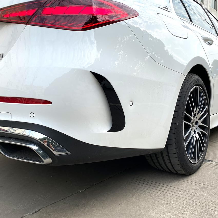 Qiilu Rear Bumper Side Vent Spoiler - 2PCS Glossy Black Replacement for Mercedes-Benz C-Class W206 (Left & Right) - Enhance Aerodynamics & Style for Sedan Performance