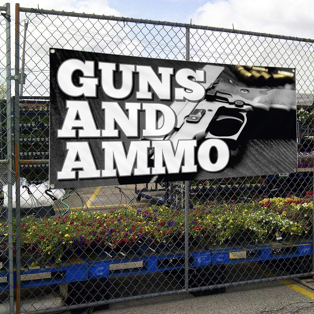 Vinyl Banner 24x48 Inches - Weatherproof Outdoor Yard Signs for Guns & Ammo Business