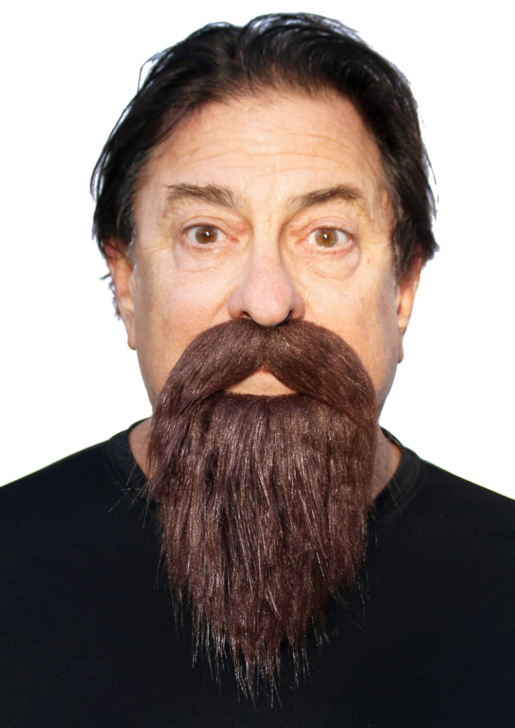 Realistic Fake Philosopher Beard Costume with Self-Adhesive Mustache - Premium Adult Novelty Disguise for Cosplay, Halloween, and Themed Parties
