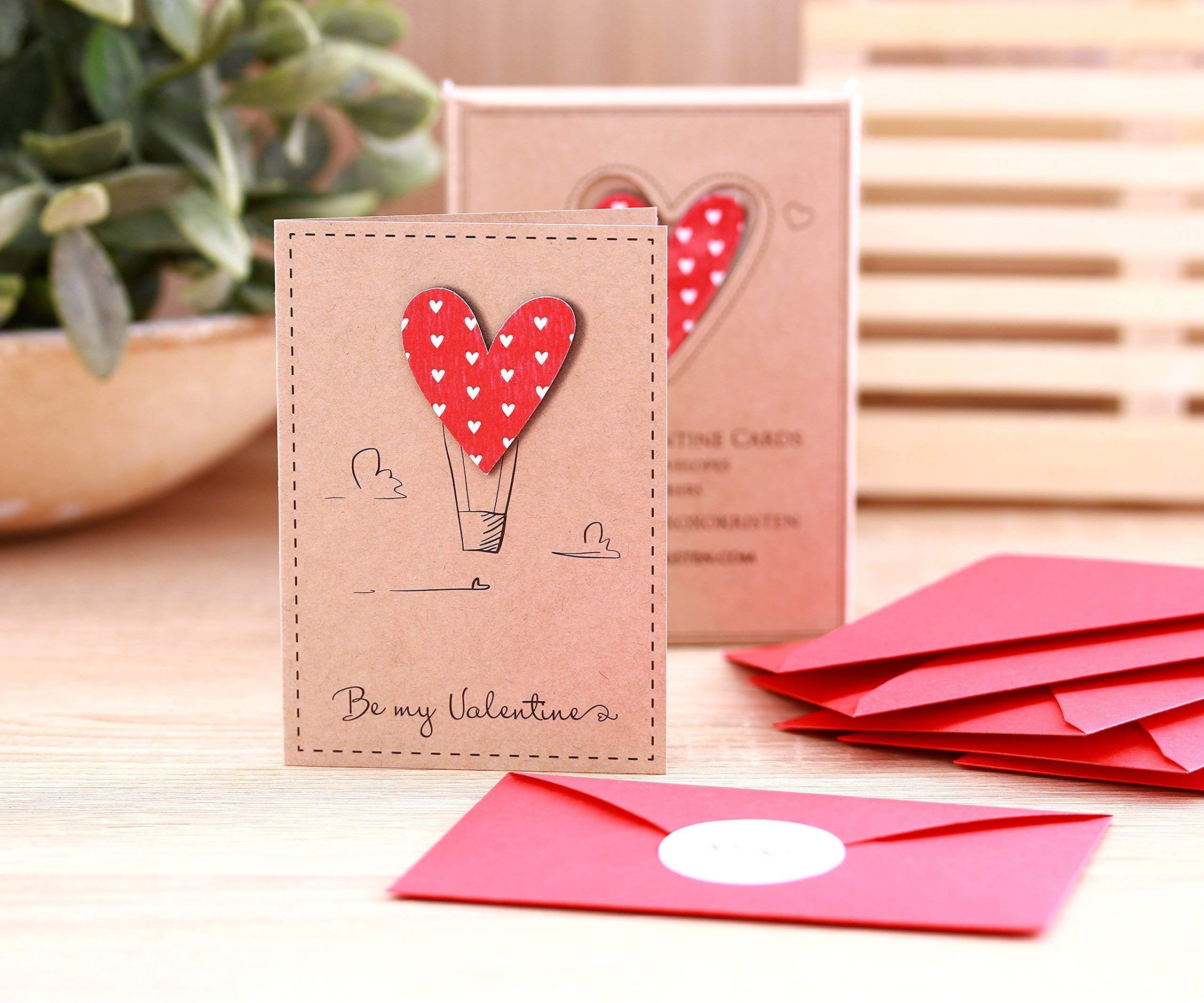 Valentine's Day Cards for Kids - 12 Pack Classroom Valentine Cards with Red Heart Balloons, Envelopes & Stickers - Perfect for School Exchanges, Class Parties & Friendship Celebrations