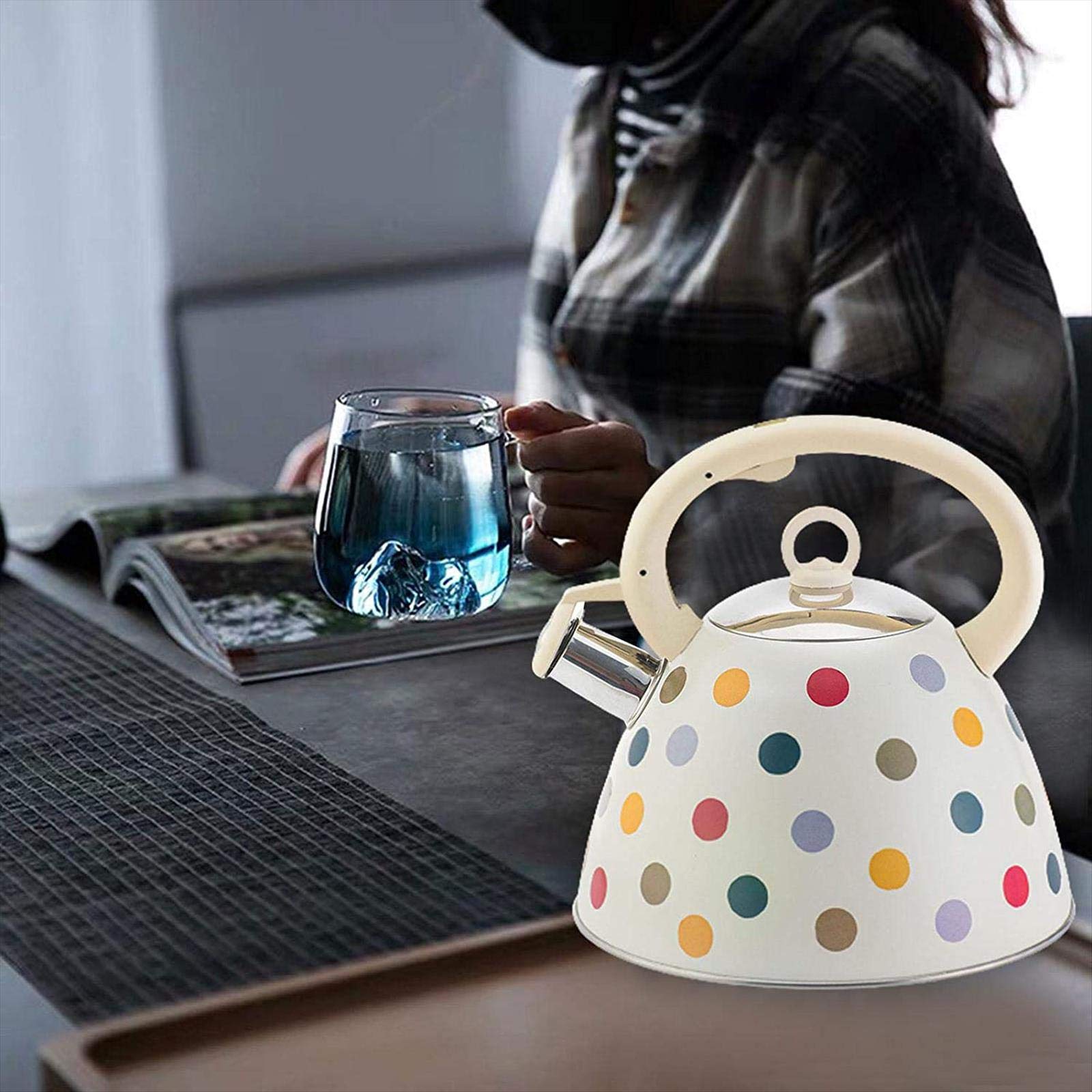 3 Liter Stainless Steel Whistling Tea Kettle - Induction & Gas Stove Compatible, Anti-Scald Handle - Perfect for Home, Office & Camping Use