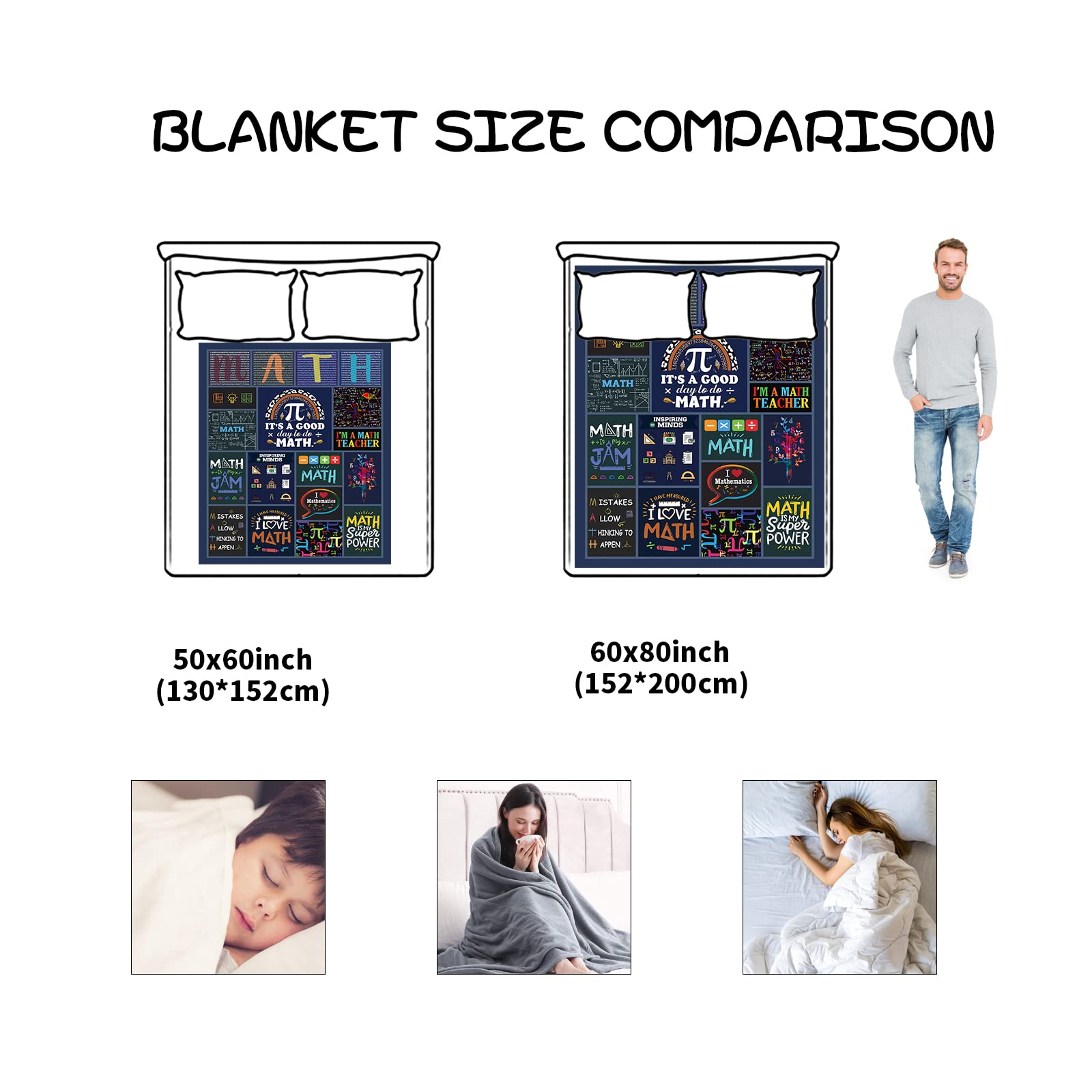 Soft Fleece Math Teacher Blanket - 60