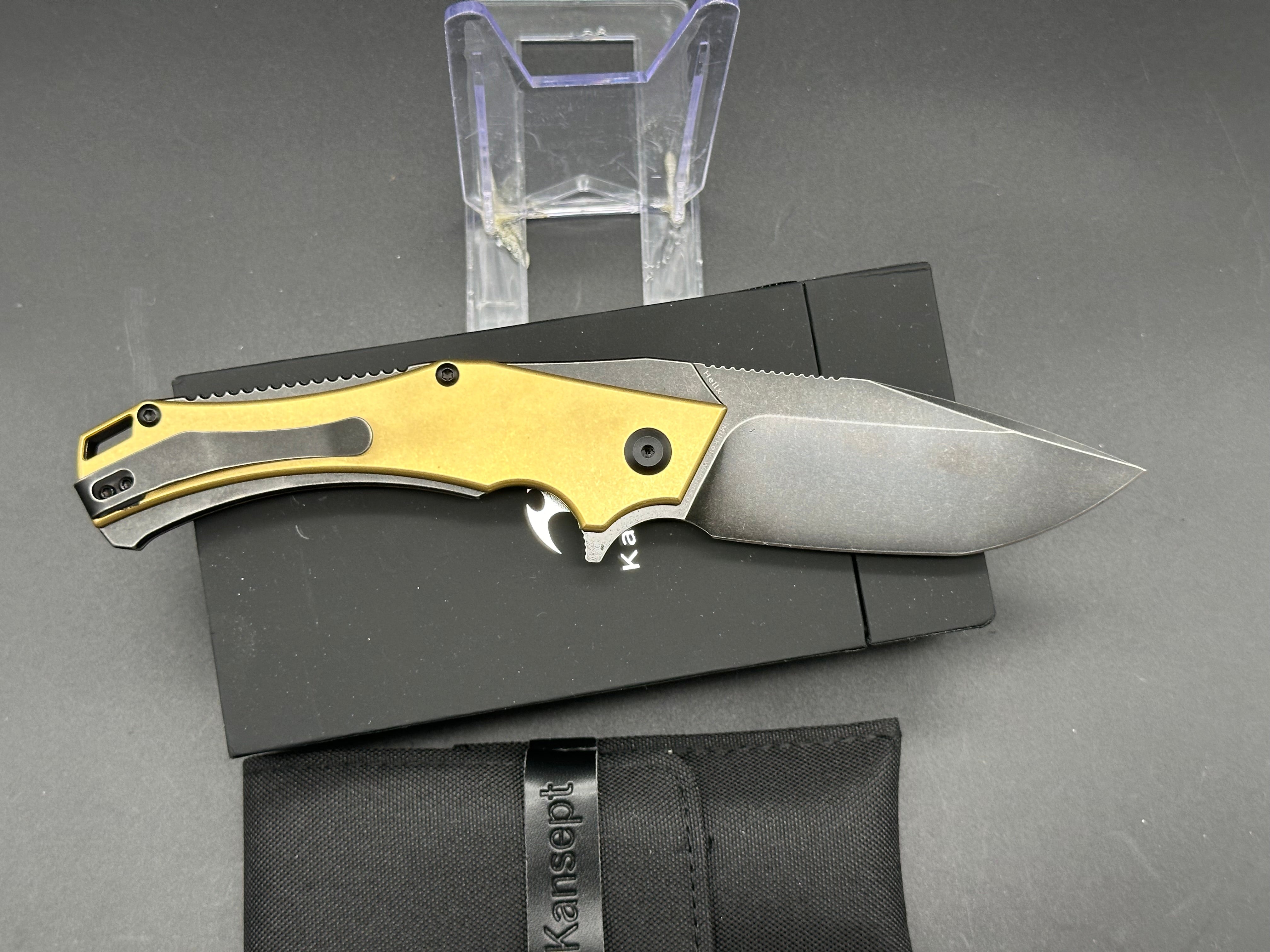 Kansept Willumsen Hellx Brass Folding Knife - 3.62