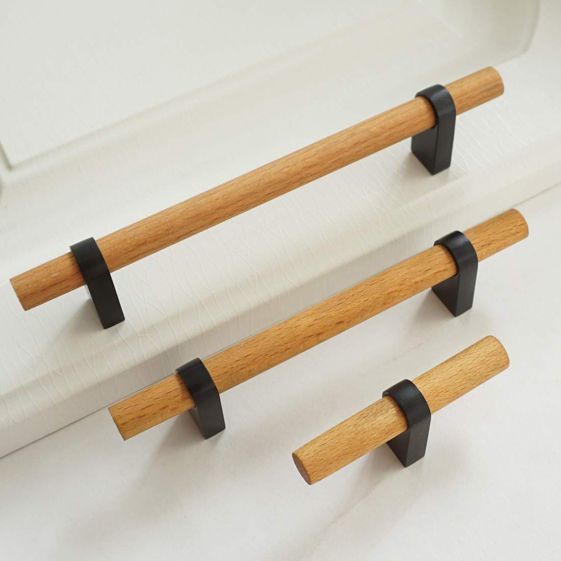 Vintage Beech Wood Drawer Pull Handle 3.78
