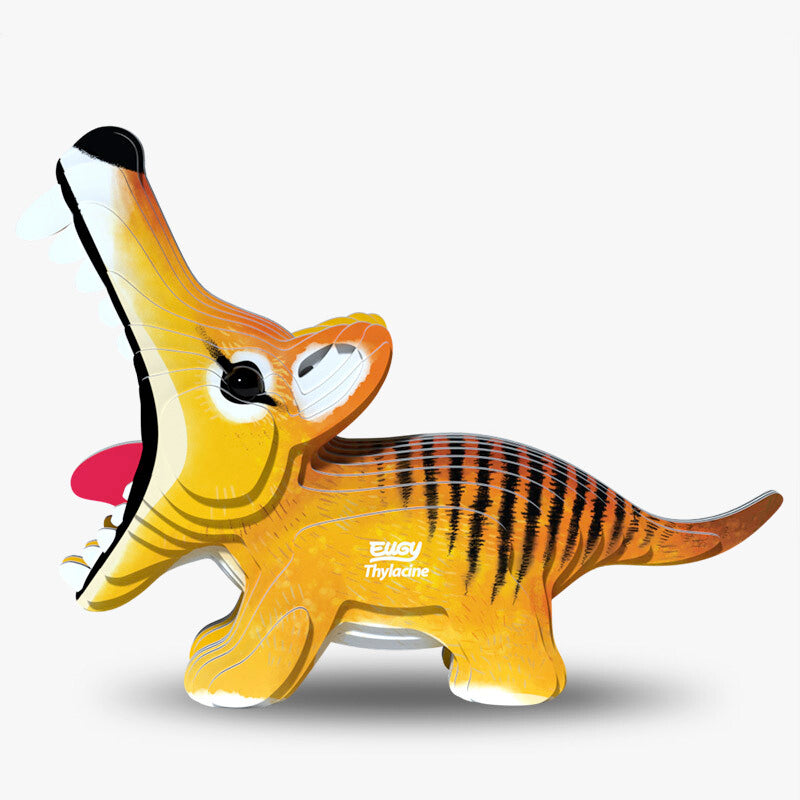 Eugy 3D Cardboard Model Kit - Build Your Own Tasmanian Tiger | DIY Animal Puzzle for Kids & Adults | Perfect for STEM Learning, Home Decor & Gift Giving