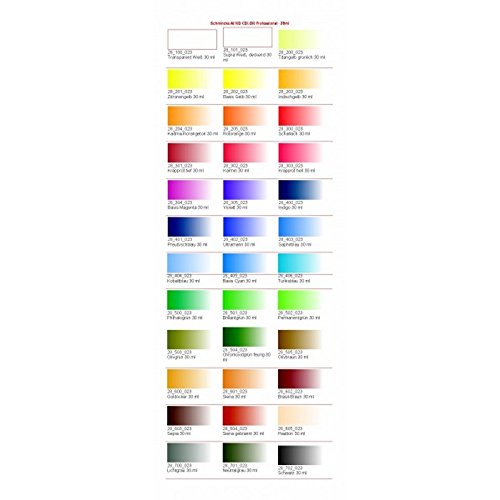 SCHMINCKE Aero Color Professional Airbrush Ink Set - 16 Colors (28ml Each) in Durable Plastic Case - High-Quality Pigmented Ink for Airbrush Artists - Perfect for Illustration, Model Painting & Tattoo Design (81124097)