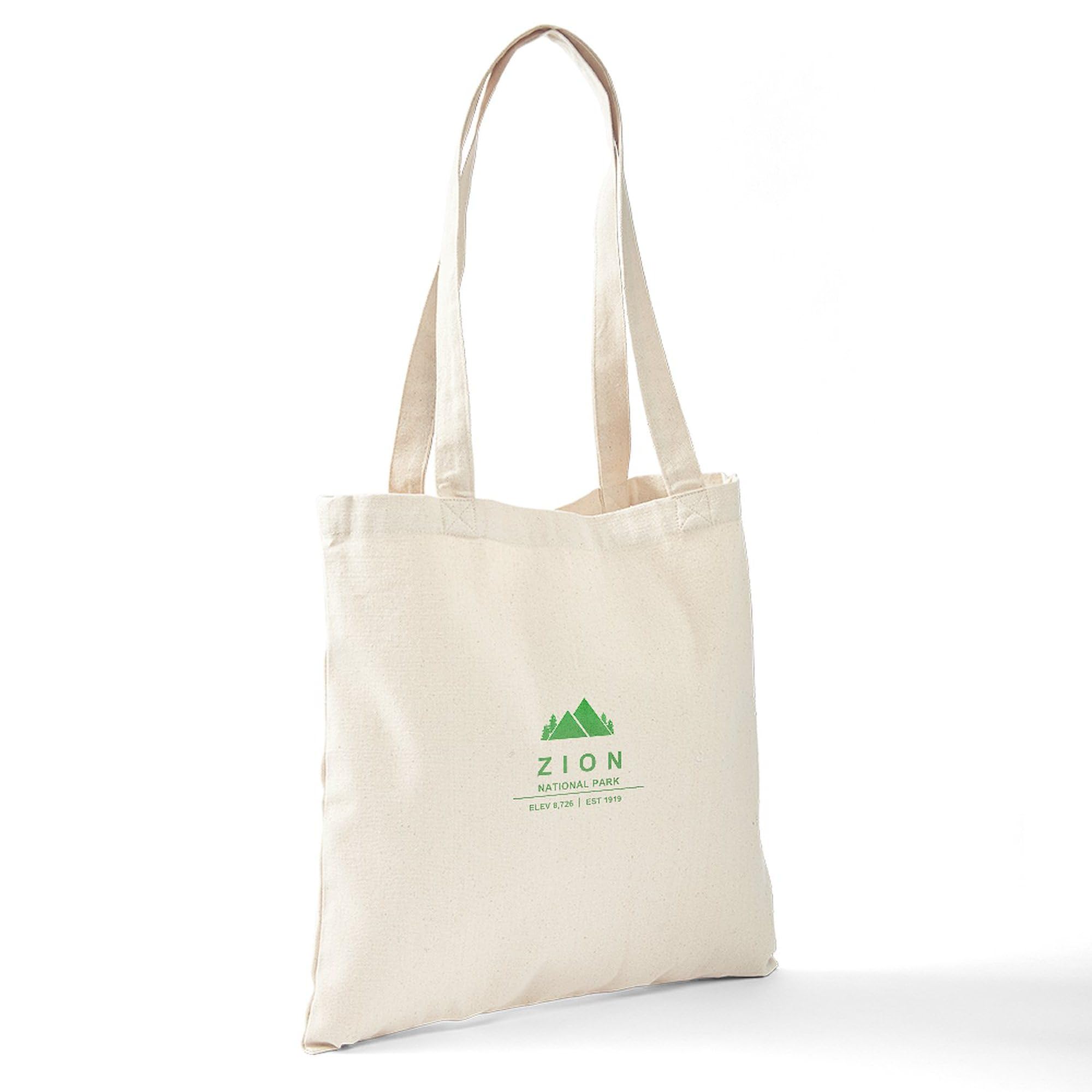Zion National Park Utah Tote Bag - Natural Canvas Reusable Shopping Bag for Travel, Groceries & Beach