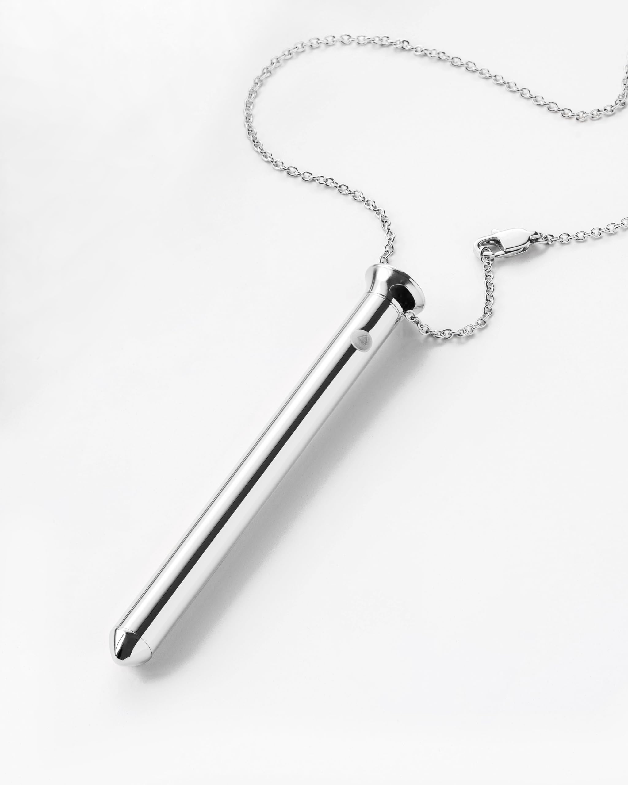 Crave Vesper Original Vibration Necklace - Luxury Wearable Vibrating Necklace for Women & Couples | Discreet Adult Toy & Fashion Accessory in Silver | Perfect for Date Nights, Romantic Gifts & Sensual Play