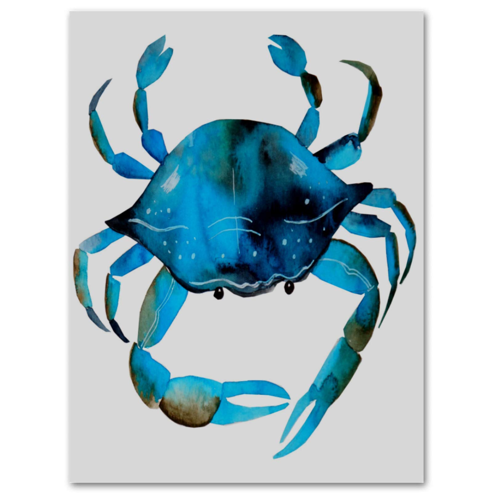Blue Crab Canvas Wall Art - Frameless Bathroom Decor for Kitchen & Bedroom - 11.8x31.5in