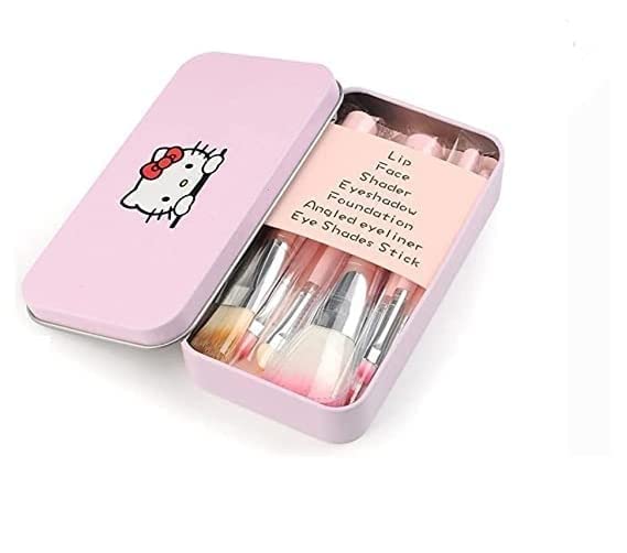 RJGUDDU TYA 6155 Professional Makeup Kit - 7 Pink Makeup Brushes & 6-in-1 Blending Sponge Set (14-Piece Multicolor) for Foundation, Contouring & Beauty Makeup | Perfect for Travel, Bridal & Everyday Use