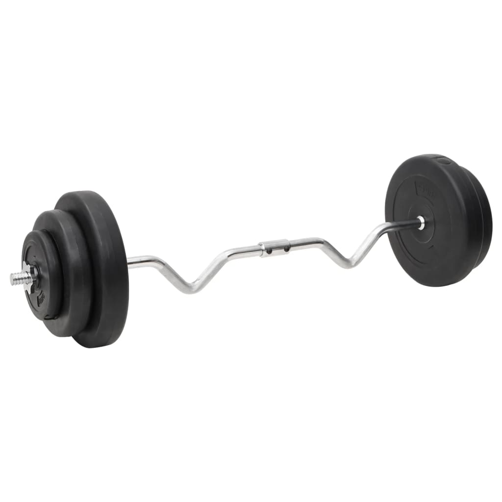 vidaXL Adjustable Curl Barbell and Dumbbell Set with 60kg Weight Plates - Home Gym Strength Training Equipment for Arms, Shoulders & Back Workouts