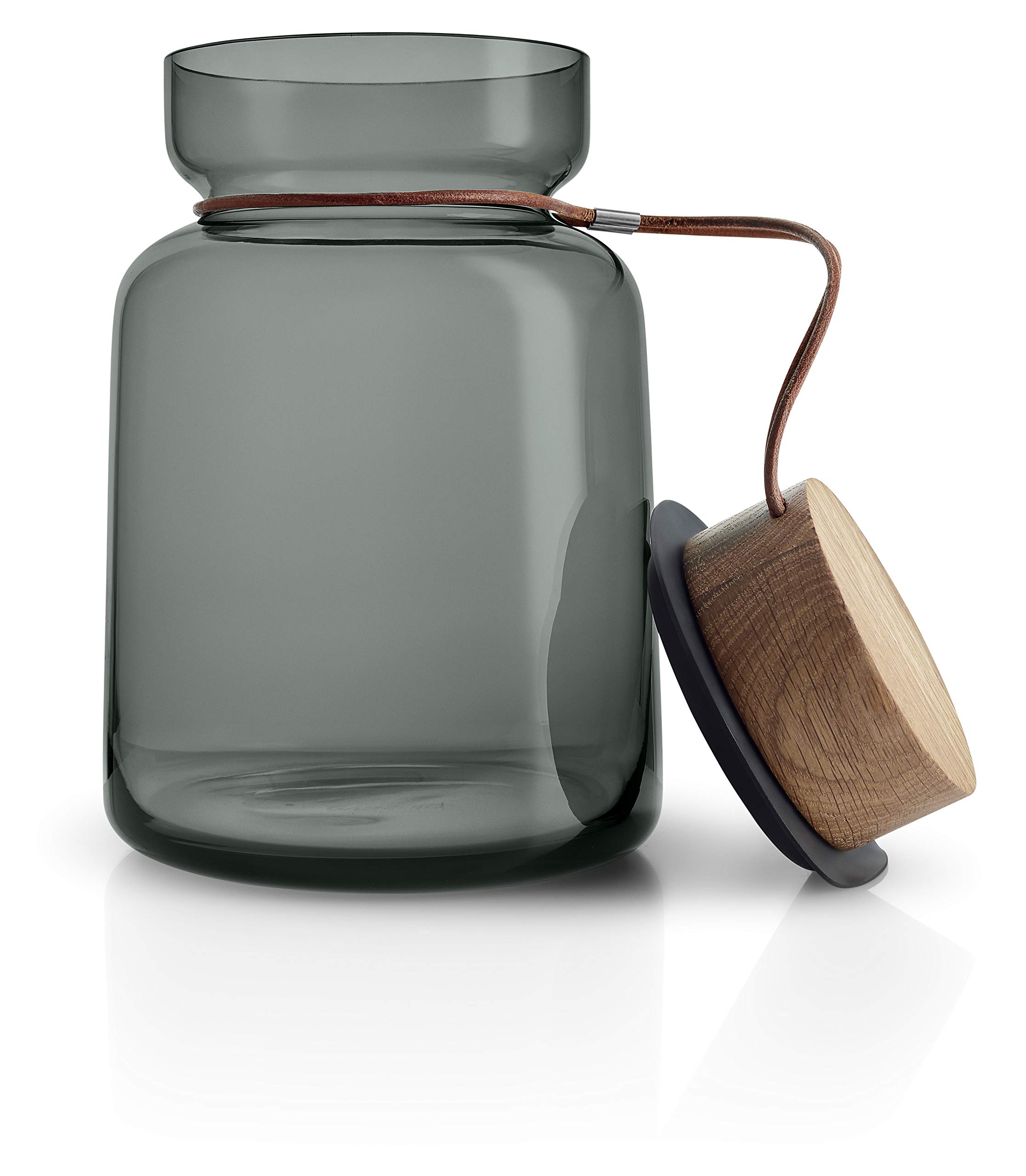 EVA SOLO Silhuette Storage Glass - 2.0 Litre Smoked Grey Dense Wood Glass with Lid - Elegant Kitchen Storage for Spices, Coffee, Tea & Dry Goods