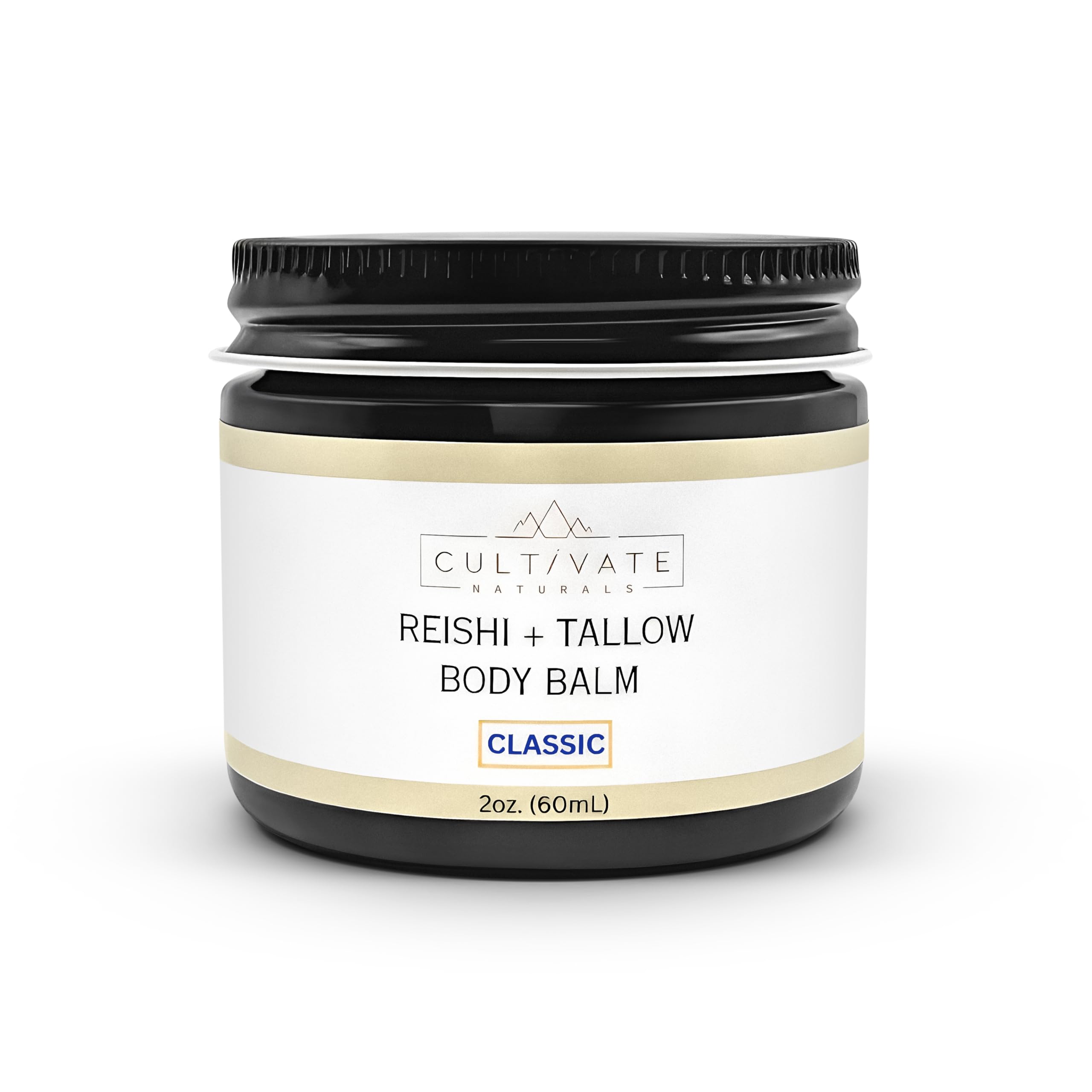 Organic Reishi Tallow Body Balm - Classic Citrus Scent (2 oz) | Grass-Fed Beef Tallow Skincare | Non-Toxic, Paleo & Vegan Friendly | Reishi Mushroom Extract for Deep Moisturizing | Hydrates Dry, Sensitive & All Skin Types | Perfect for Daily Use, Winter Care & Eczema Relief