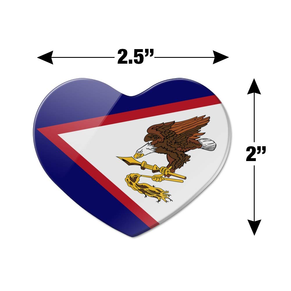 American Samoa US Territory Flag Heart Acrylic Fridge Magnet - Patriotic Decorative Refrigerator Accessory for Home, Office & Travel