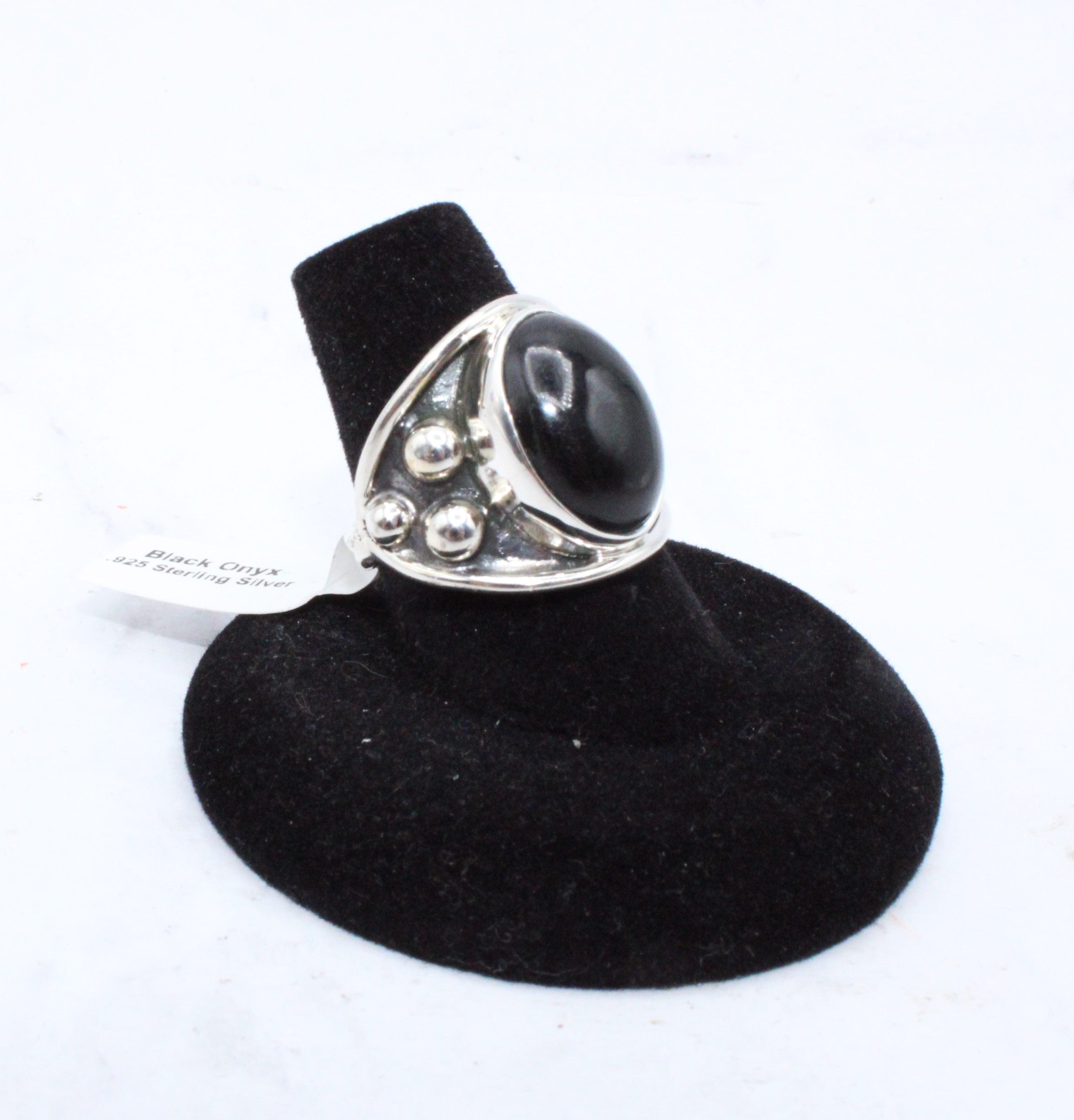 Black Onyx Ring for Women - Size 7 - Elegant Onyx Stone Jewelry for Everyday Wear & Special Occasions