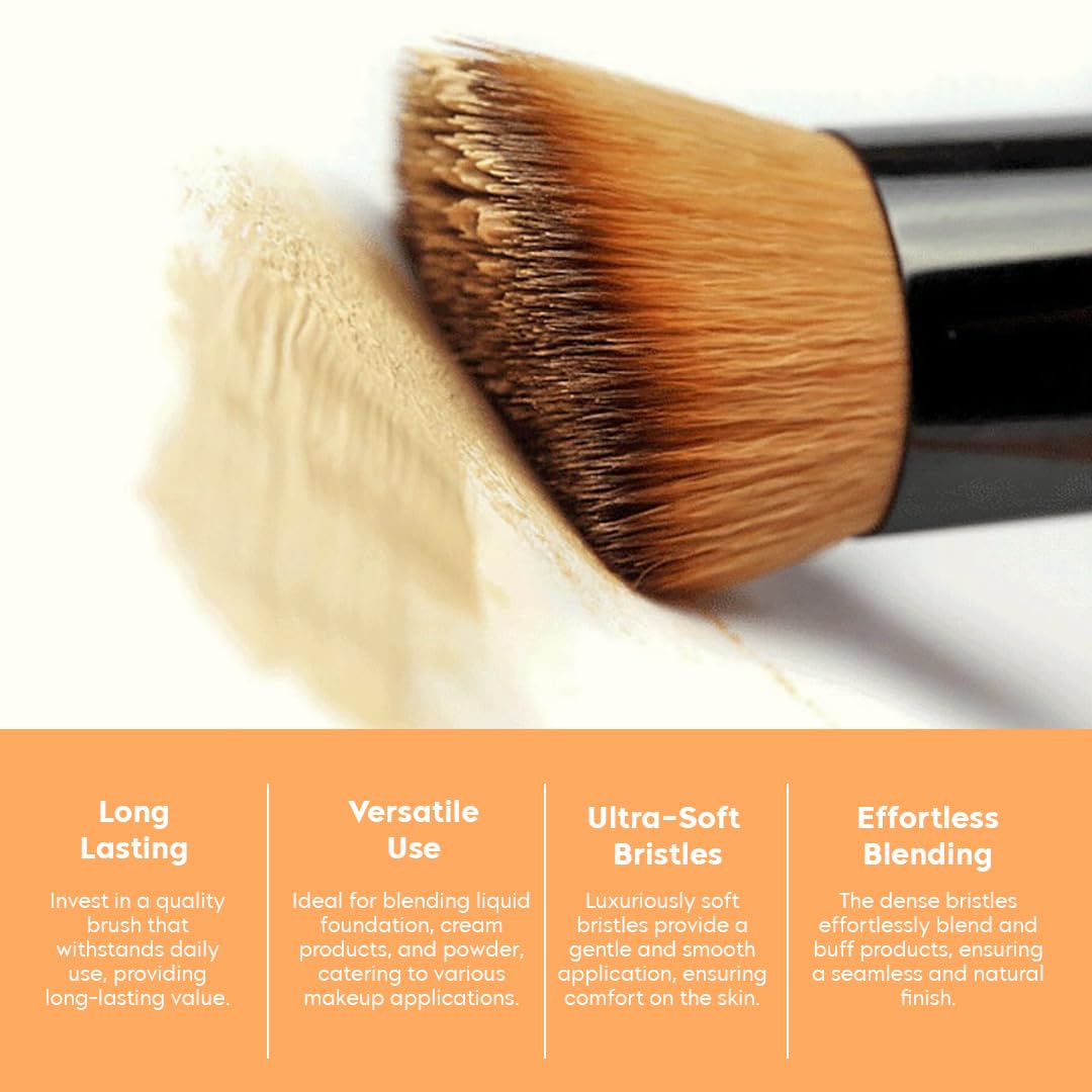 Gleva Wooden Makeup Brush Set - Liquid Blush Bronzer, Concealer Highlighter, Foundation Powder & Cream Contour Brush for Buffing, Blending & Flawless Coverage | Perfect for Professional Makeup Artists & Daily Beauty Routine