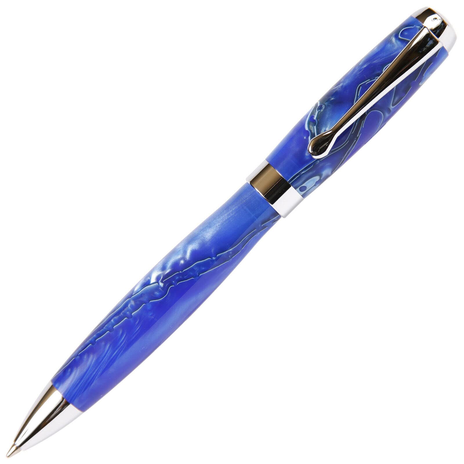 Elegant Tuscany Blue & Pearl Ballpoint Pen - Marbleized Gloss Finish for Smooth Writing | Perfect for Office, School & Gift Giving