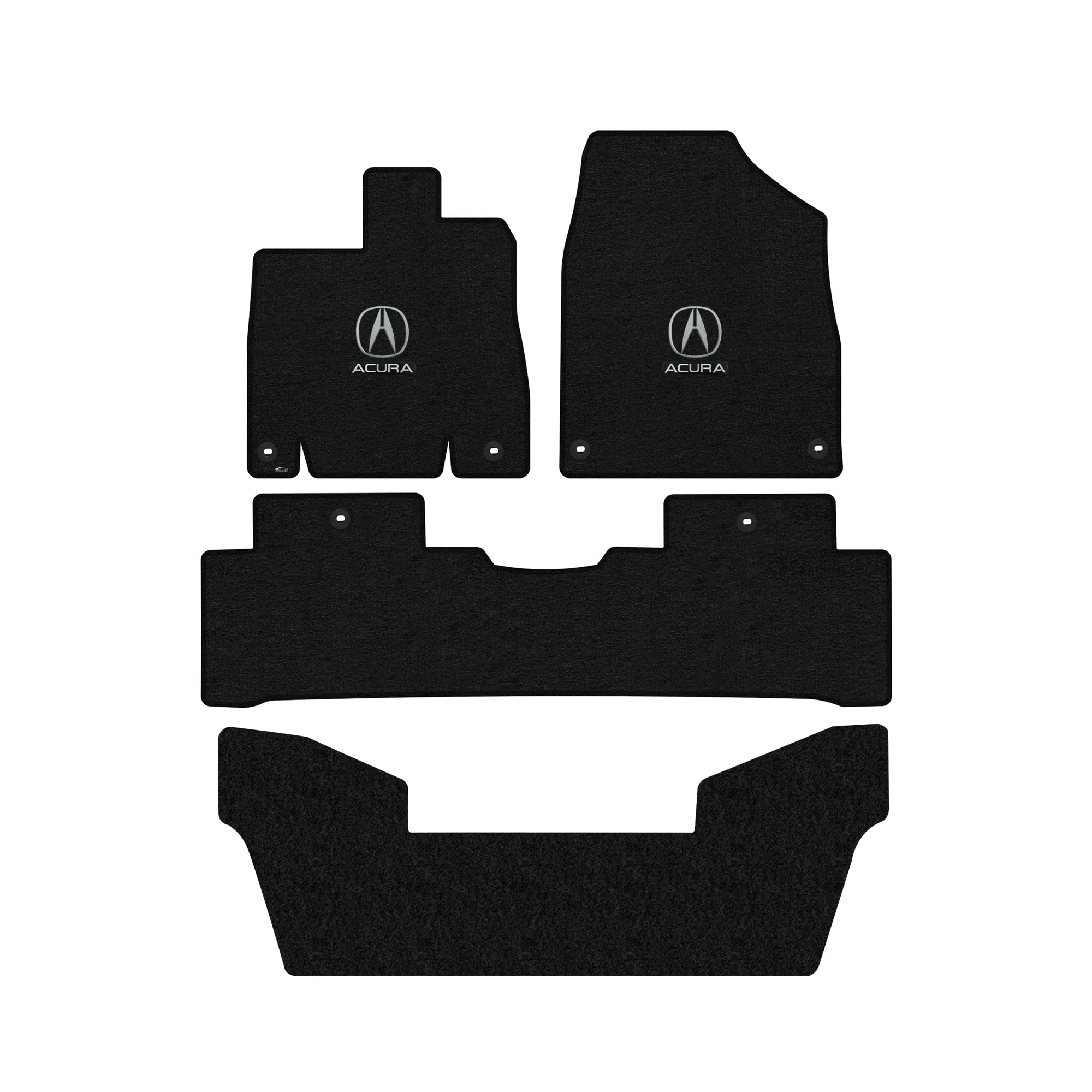 Premium Custom-Fit Carpeted Floor Mats for Acura MDX 2014-2020 - 4-Piece Luxury Car Floor Liners Set with LogoMat (Charcoal Hybrid) - Perfect for All-Weather Protection & Interior Style Enhancement