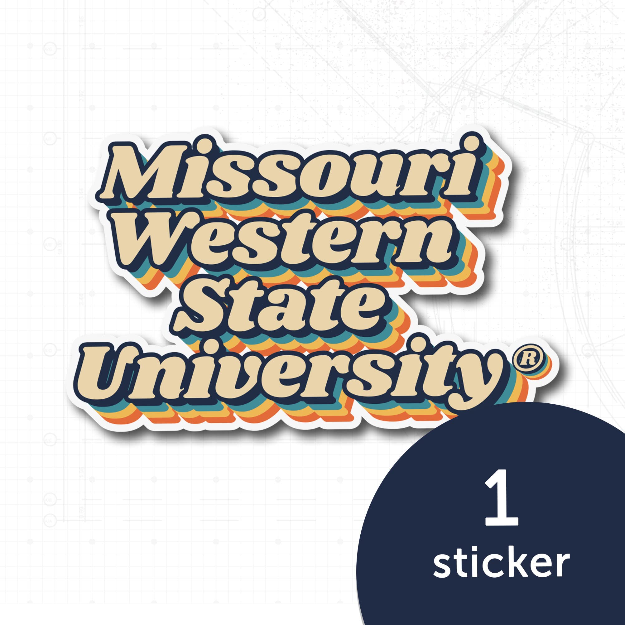 Vintage 70s MWSU Griffons Vinyl Decal Sticker - Desert Cactus Design for Laptop, Water Bottle, Car & Scrapbook | Western Missouri State University Alumni Gift & School Spirit Accessories