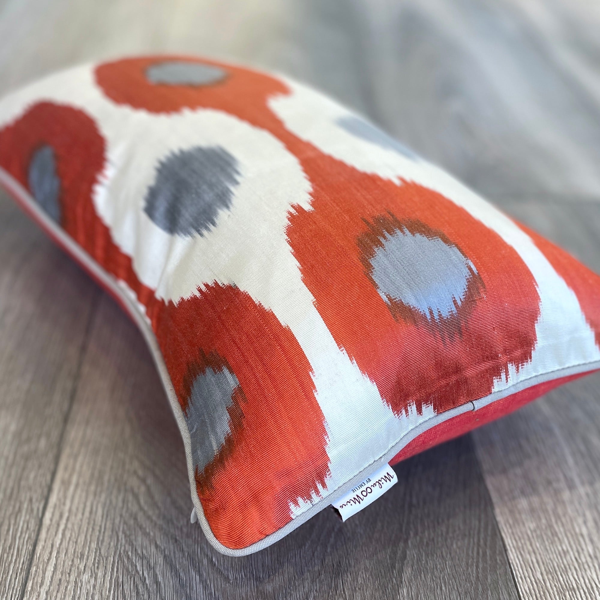 Handmade Silk Ikat Cushion Cover with Exotic Bird Pattern - Bohemian Home Decor for Sofa, Bed & Living Room