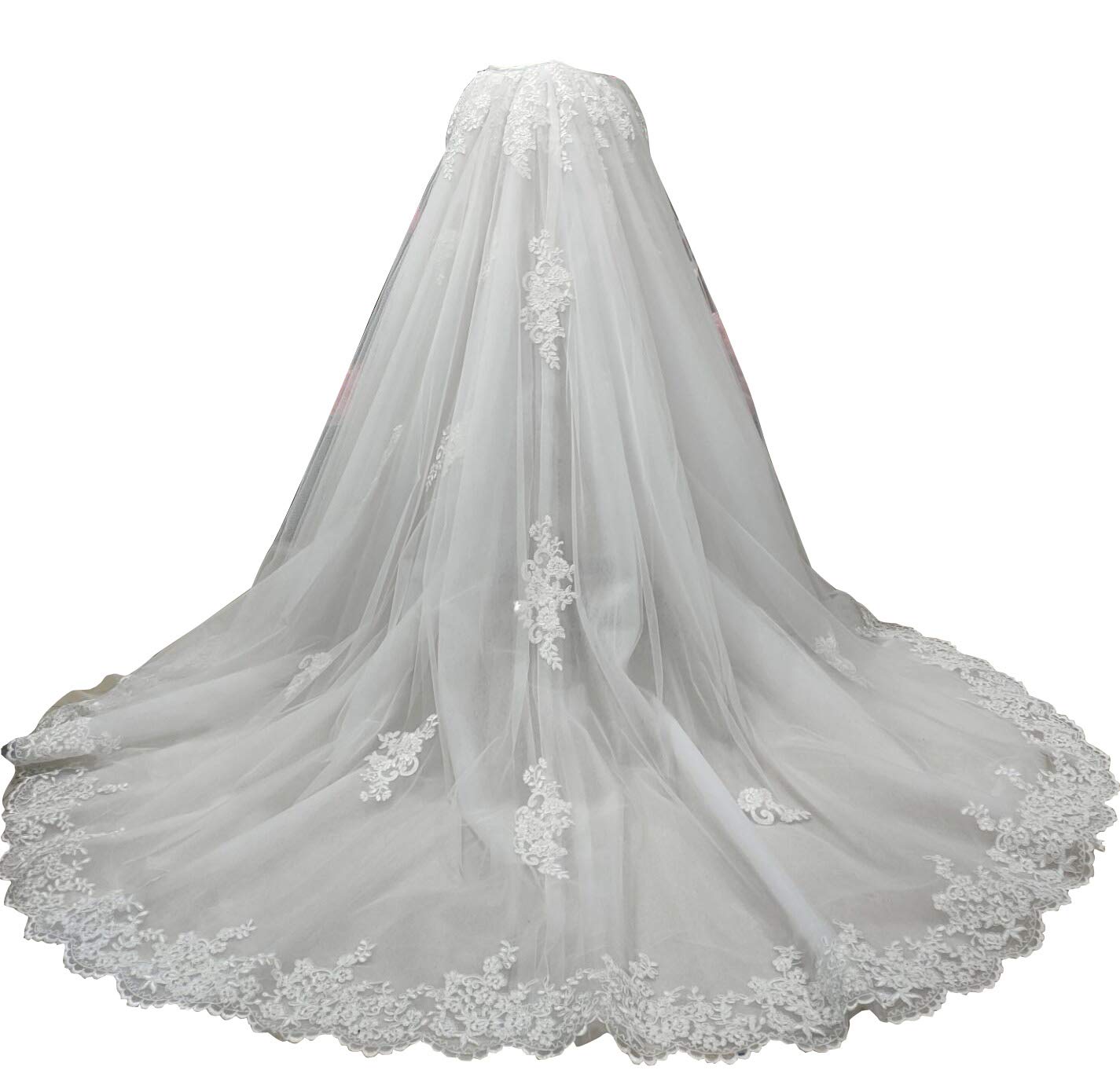 Elegant Detachable Wedding Train Long Tutu Maxi Skirt with Lace Front Opening - Perfect for Bridal Gowns, Prom Dresses, and Formal Occasions