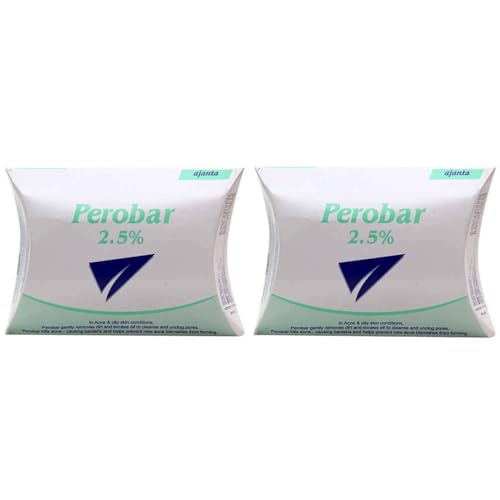 Perobar 2.5% Antibacterial Soap - 75g (Pack of 2) | Gentle Skin Cleanser for Daily Hygiene & Acne Treatment | Ideal for Home, Gym & Travel Use