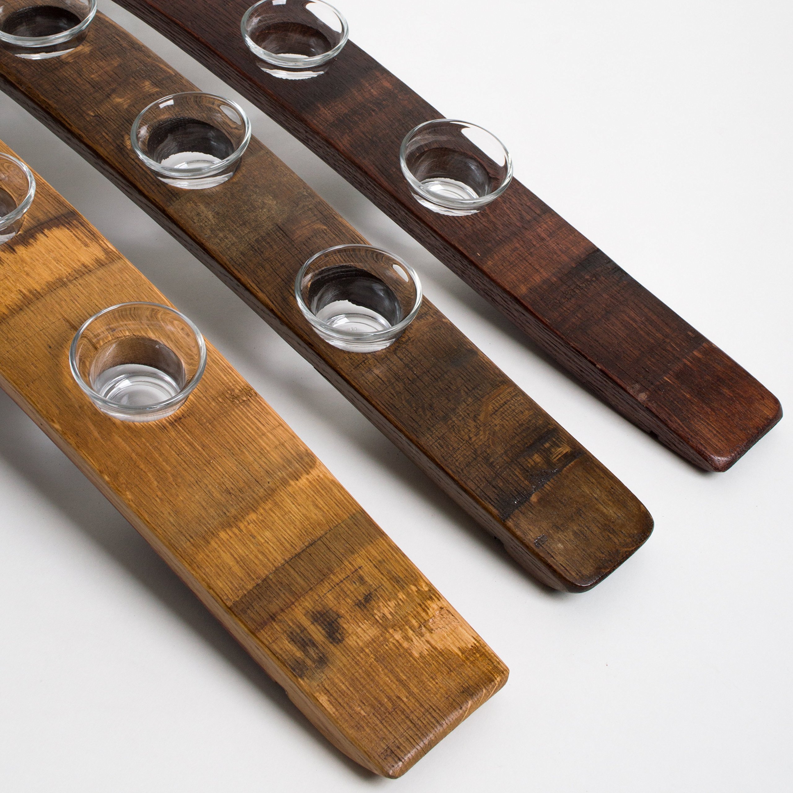 Handcrafted Wine Barrel Stave Votive Candle Holder - Set of 5 Rustic Candles for Farmhouse Decor, Wedding Centerpieces & Romantic Ambiance