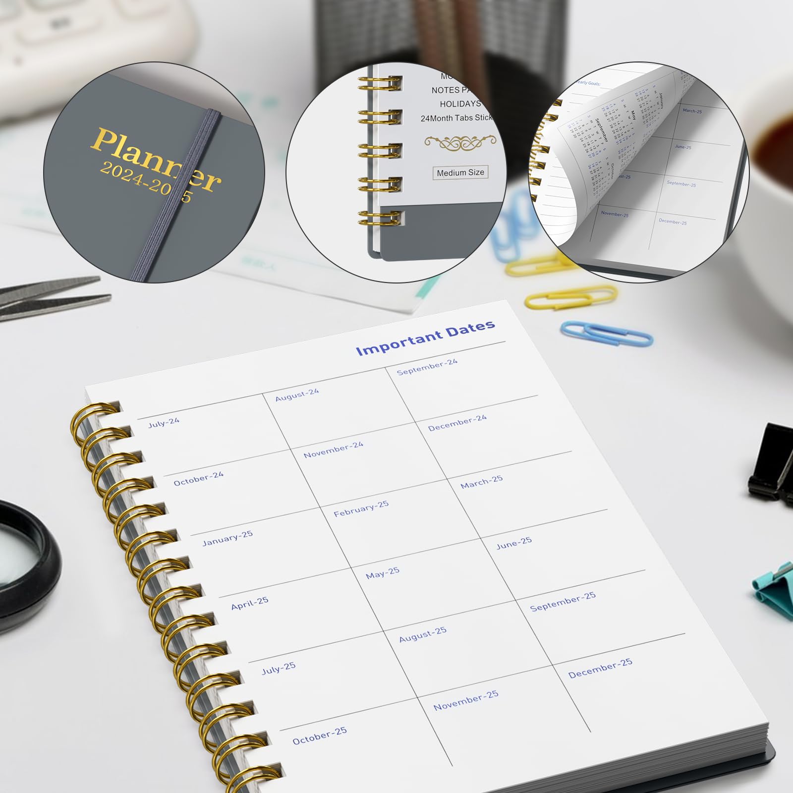2024-2025 Academic Planner - Weekly & Monthly Organizer with Tabs & Stickers | 18-Month Planner (July 2024-Dec 2025) | 5.6
