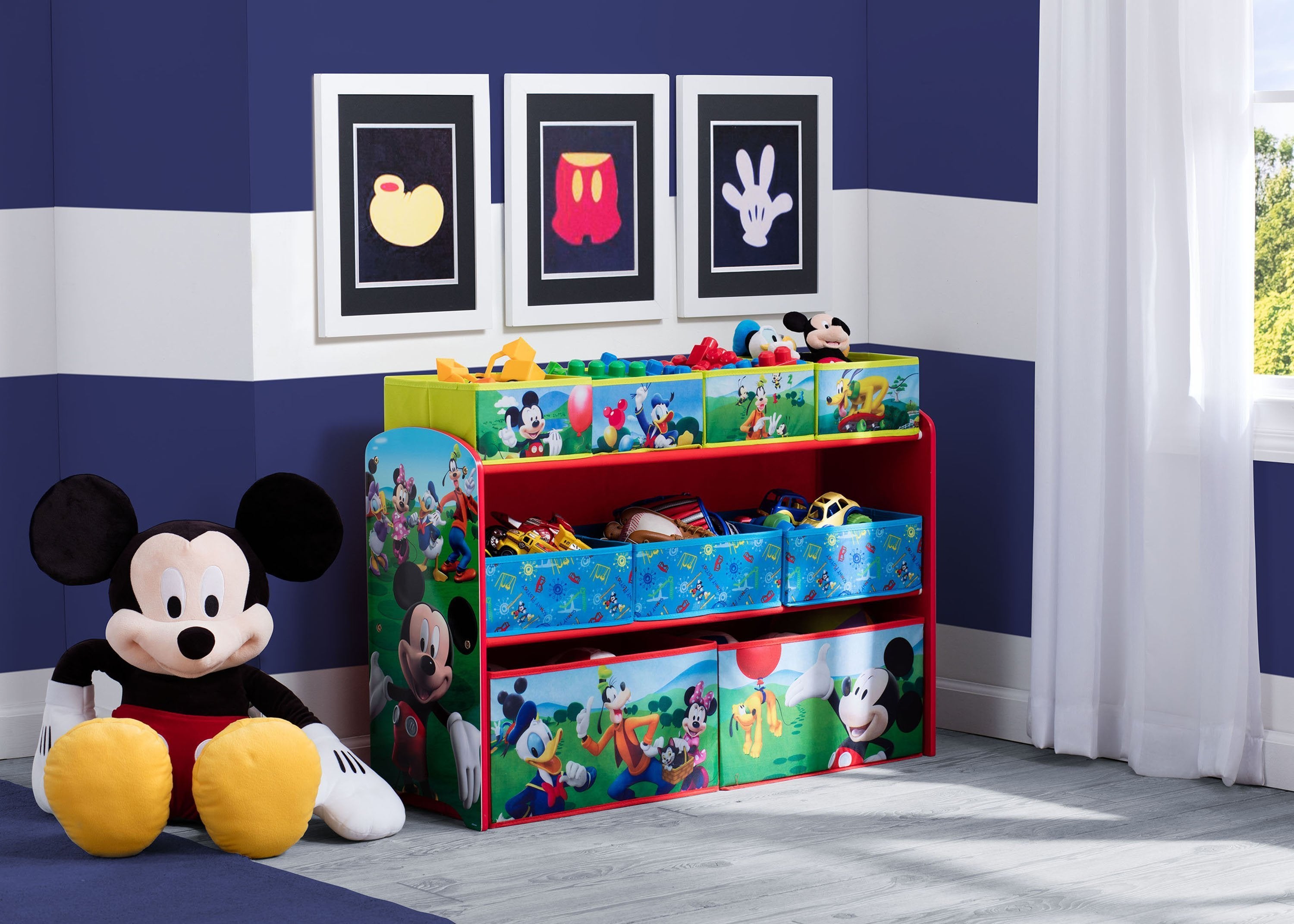 Mickey Mouse Deluxe Multi Bin Toy Organizer - Kids Storage Solution for Playroom, Bedroom & Nursery - Perfect for Organizing Toys, Books & Crafts