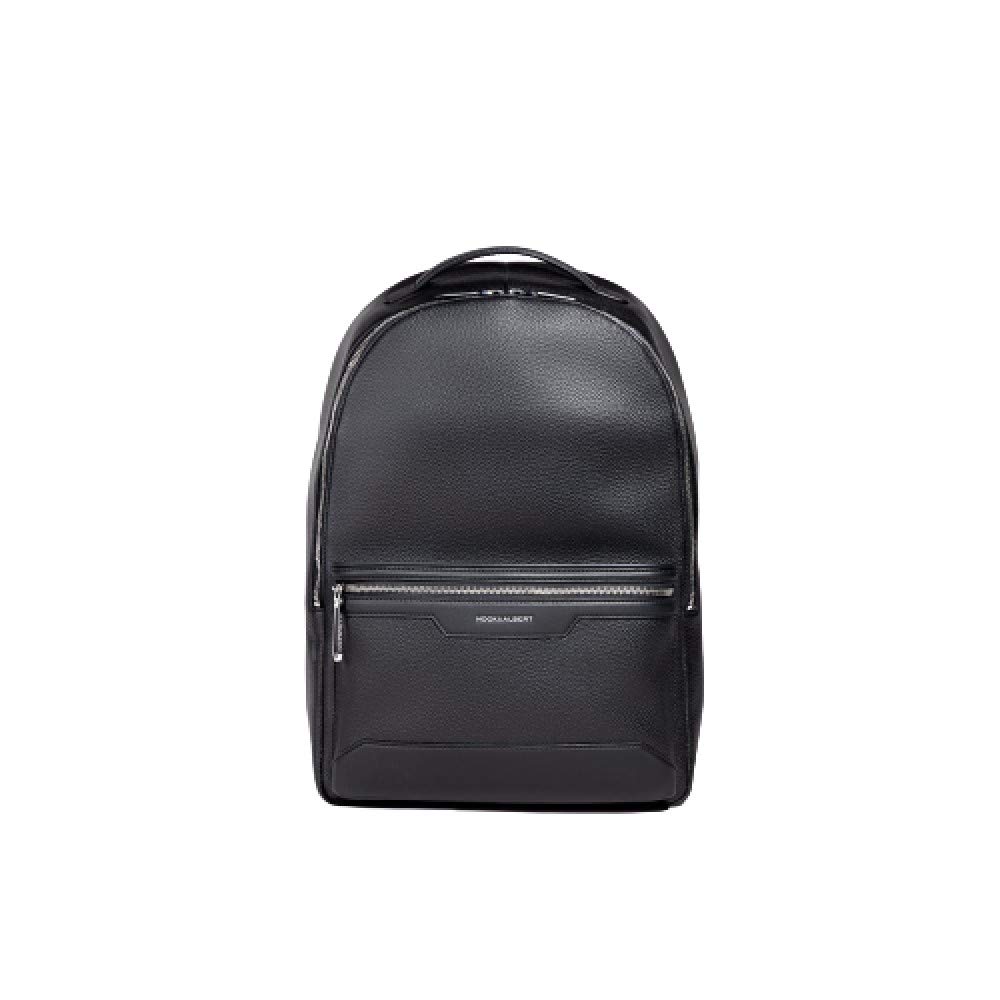 Hook & Albert Premium Black Leather Work Backpack for Men & Women - Durable Laptop Business Bag for Office, Commuting & Travel
