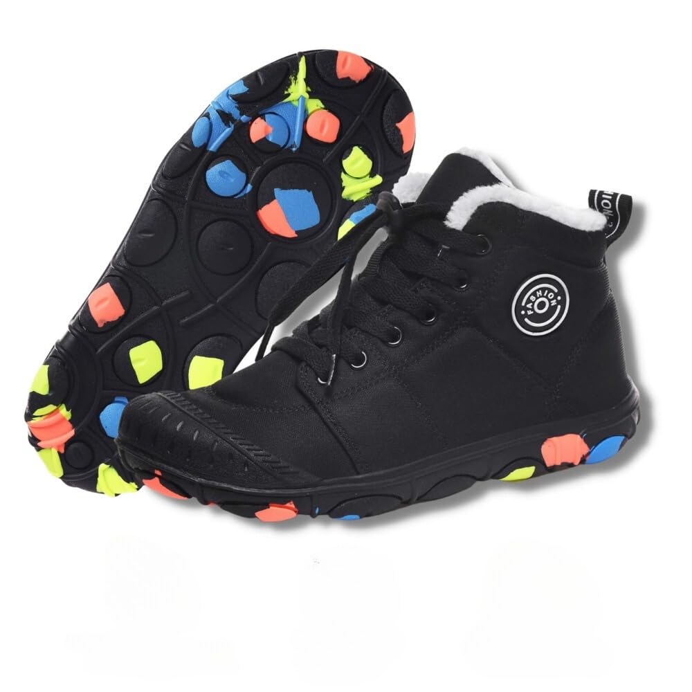 Waterproof Barefoot Winter Shoes for Kids - Lightweight & Flexible Hiking Boots for Outdoor Adventures - Perfect for Snow, Trail Running & Cold Weather Play