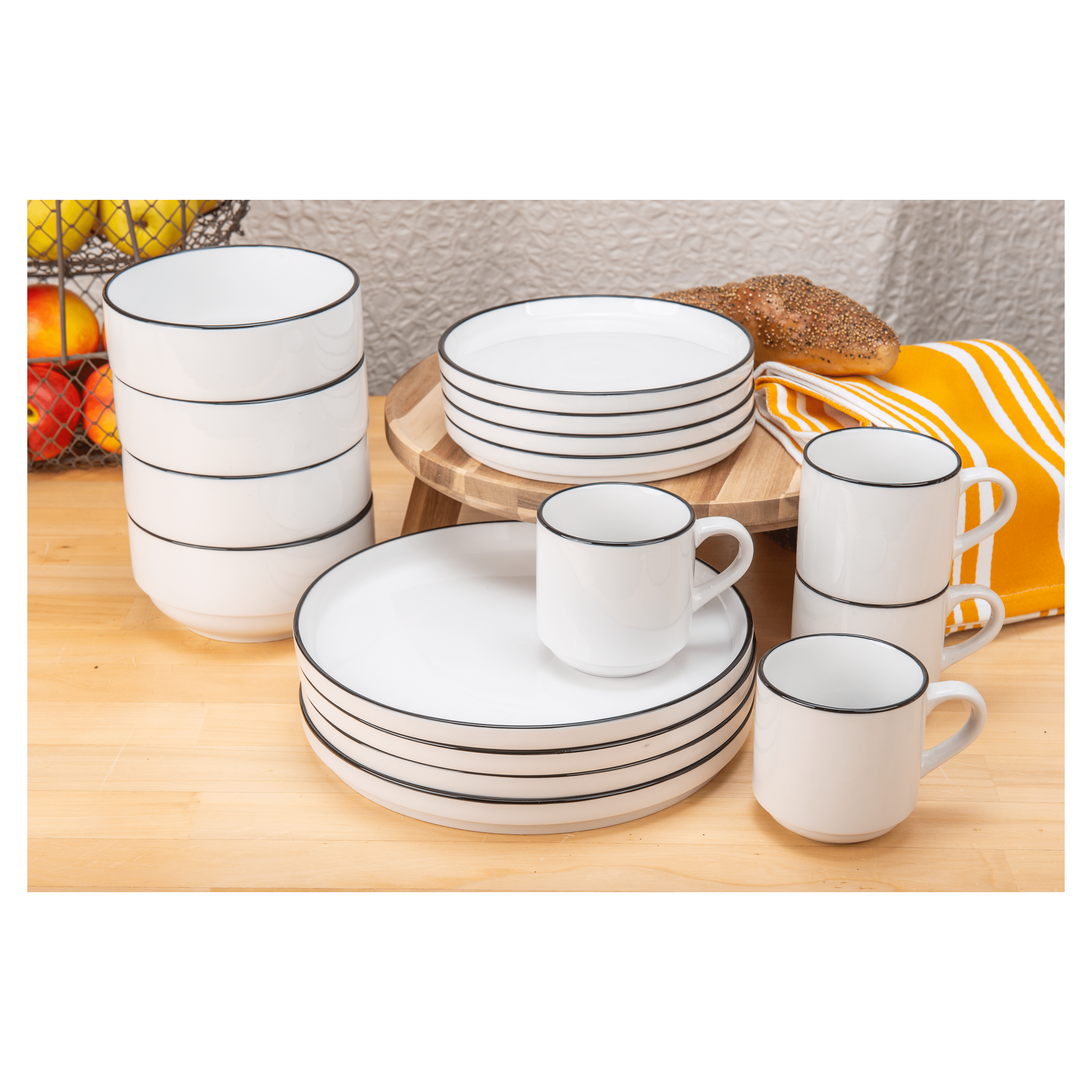 BIA Silhouette Stackable 6 Bowl Set - 28oz Each - Durable & Space-Saving Kitchen Storage for Salads, Snacks, Meal Prep & Entertaining