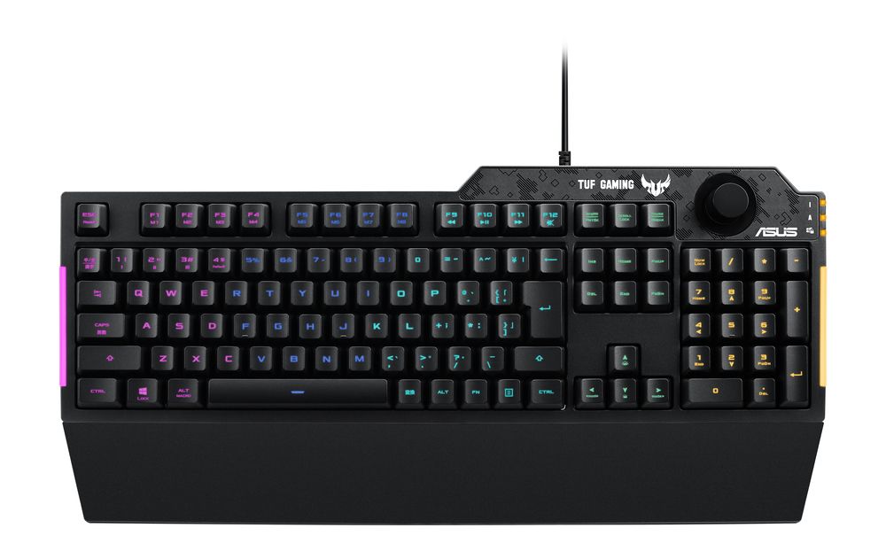 ASUS TUF Gaming K1 Mechanical RGB Backlit Gaming Keyboard - Water Resistant, Anti-Ghosting, Wired USB for PC - Perfect for FPS, MOBA, and Esports Gaming