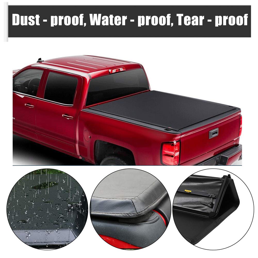 OCPTY Soft Folding Tonneau Cover for 2014-2021 Toyota Tundra 5.5ft Bed | Waterproof Truck Bed Cover | Quad Fold Design | Easy Installation | Perfect for Camping, Hauling & Outdoor Adventures