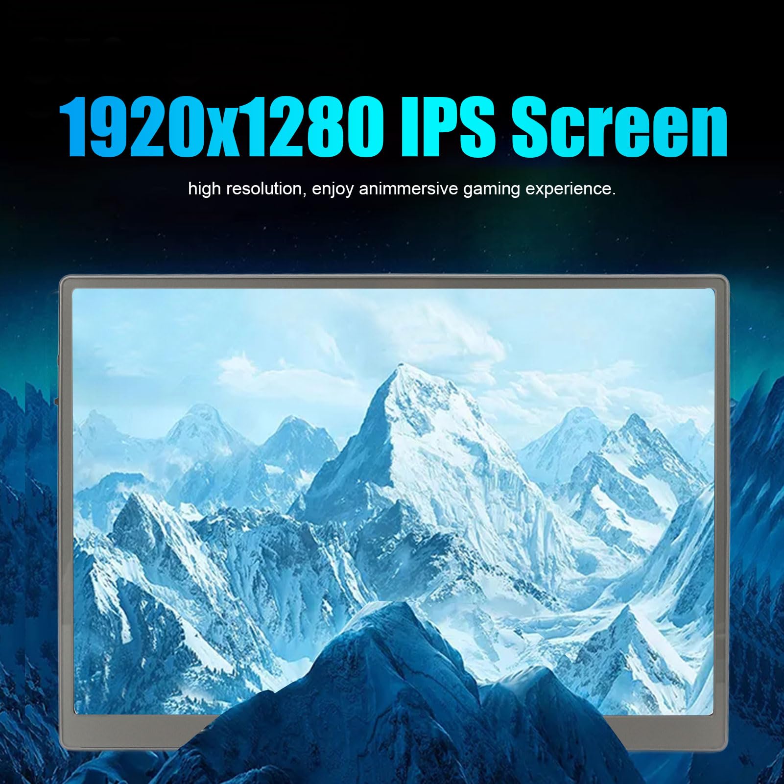 ASHATA 10.5inch Portable Monitor - Full HD 1920x1280 IPS Screen, 60Hz Gaming Monitor with HDR & Dual Speakers | External Second Display for Laptop, PC, Phone, Xbox & PS5 | Perfect for Travel, Work & Gaming