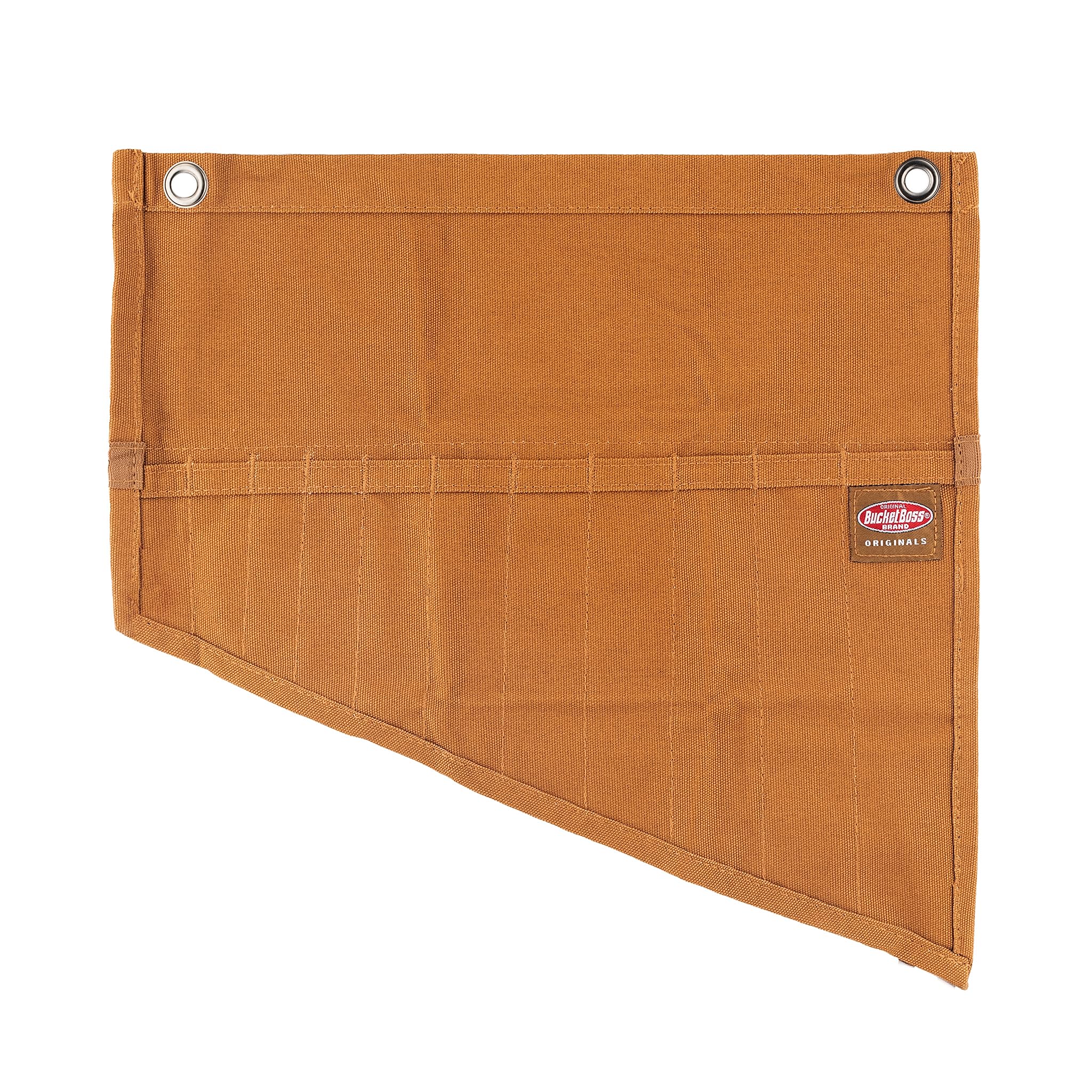 BucketBoss 70003 11-Pocket Brown Tool Roll Organizer - Perfect for Mechanics, Electricians & DIY Home Improvement Projects