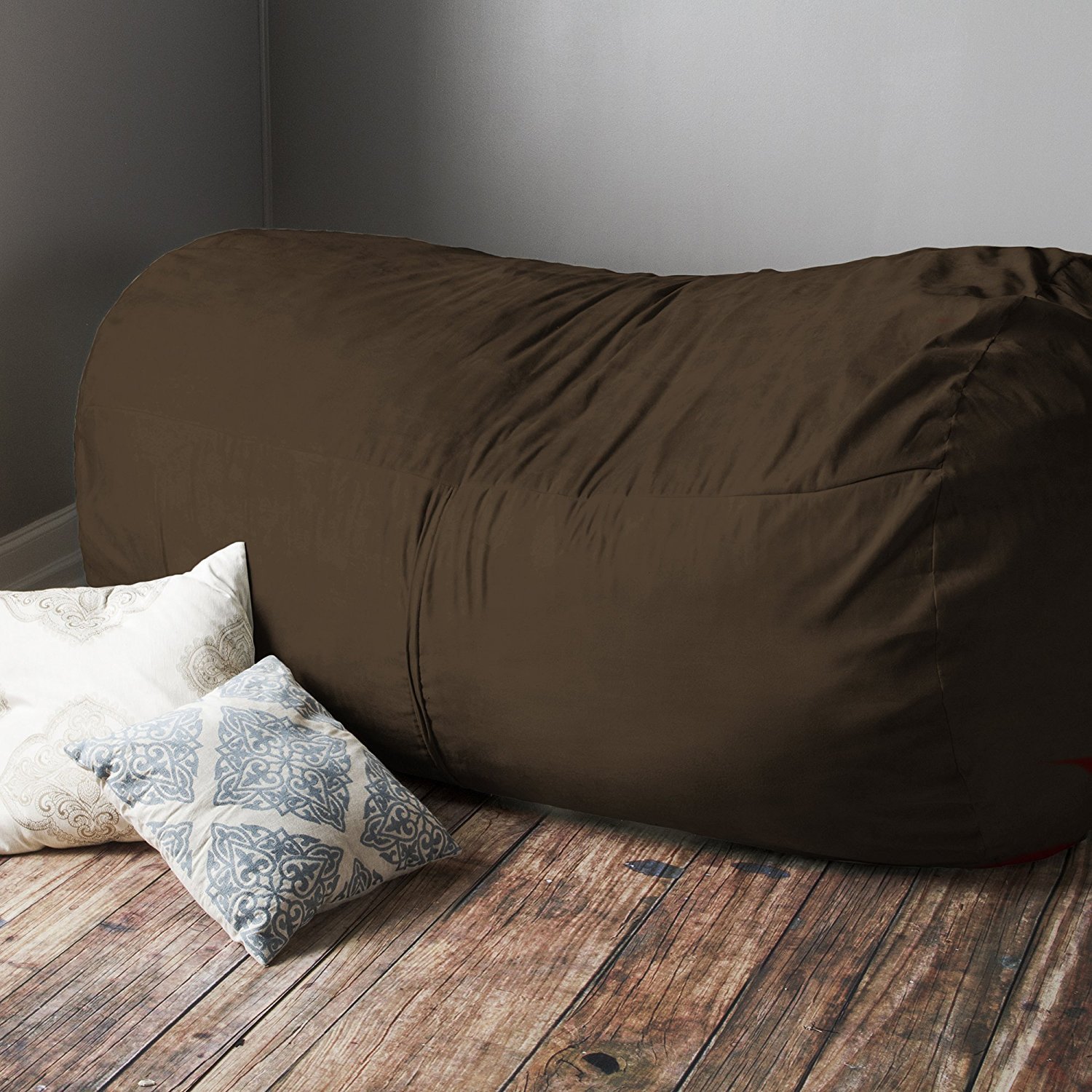 Jaxx 7 Foot Giant Bean Bag Sofa - Oversized Memory Foam Chair in Chocolate Brown | Perfect for Living Room, Game Room & Dorm Relaxation