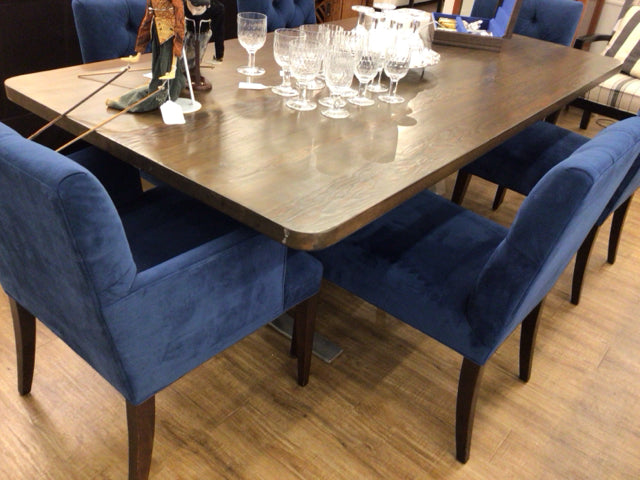 Handcrafted Walnut Lacquered Rectangular Dining Table with Sturdy Metal Legs - Perfect for Modern Farmhouse, Dining Room & Kitchen Decor