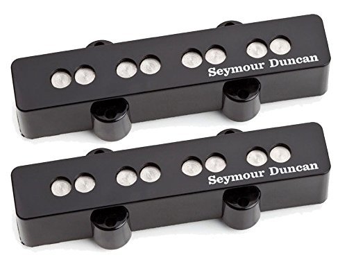 Seymour Duncan Quarter Pound 4-String Jazz Bass Pickup Set - Black (11402-56) with Bonus Beverage-Opener Keychain - Perfect for Bass Guitar Upgrades & Live Performances