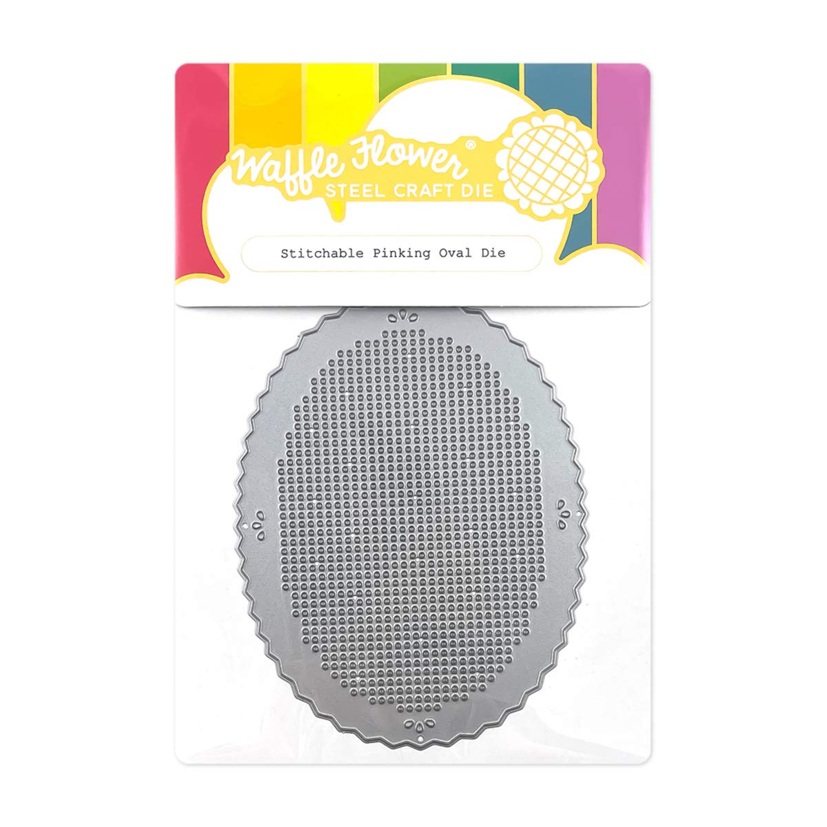 Waffle Flower Stitchable Pinking Oval Die - Scrapbooking & Card Making Craft Supplies for DIY Greeting Cards, Invitations, and Paper Crafts