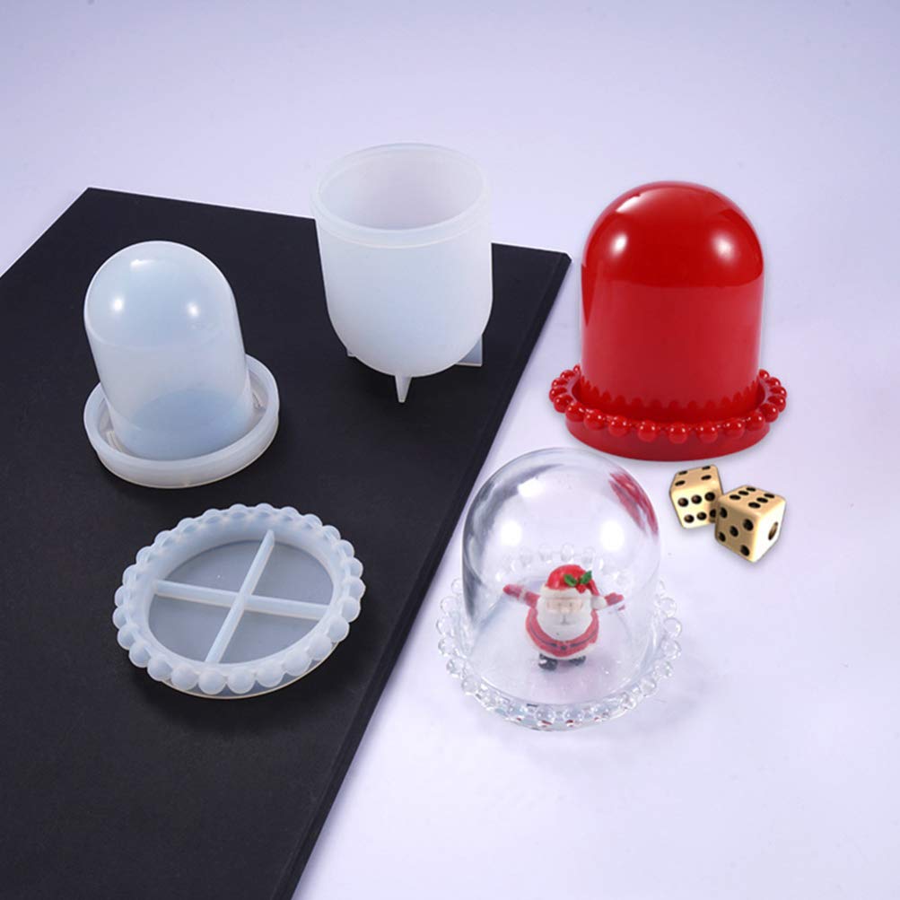 EXCEART 3-Piece Silicone Mold Set for Resin Dice, Coasters & Ashtrays - DIY Crafting, Tabletop Gaming & Home Decor Accessories