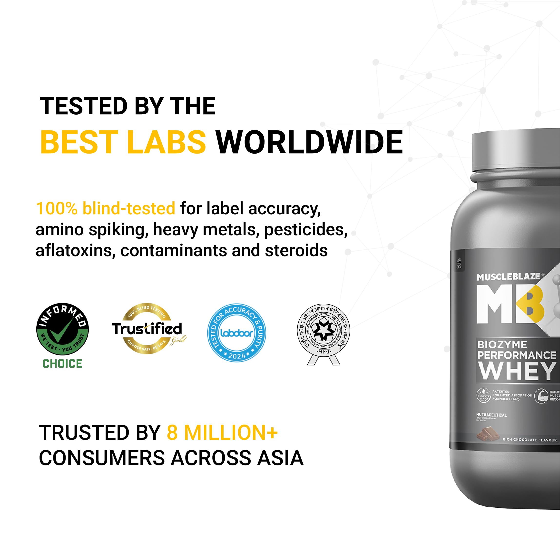 MuscleBlaze Biozyme Performance Whey Protein Powder - Rich Chocolate Flavor, 1kg/2.2lbs | Clinically Proven 50% Faster Protein Absorption for Muscle Recovery & Growth | Ideal for Post-Workout, Weight Training & Fitness Enthusiasts