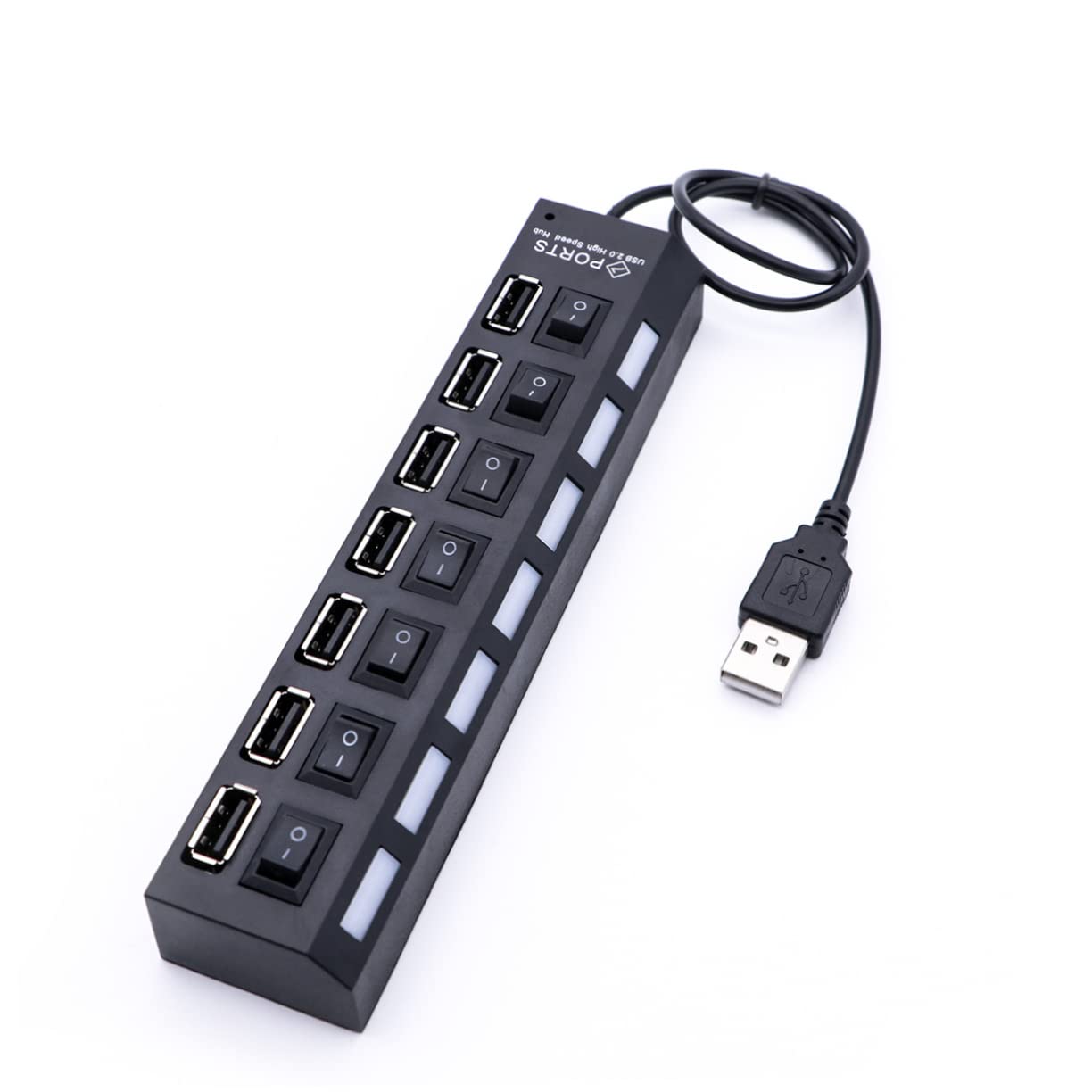 Homoyoyo 7-Port USB Hub Splitter - Slim & Portable USB 3.0 Data Hub Adapter for Laptop, PC, Mac - 3-Pack Multi-Port USB Expander for Charging, Data Transfer, Keyboard, Mouse & External Devices (Home/Office/Travel Use)