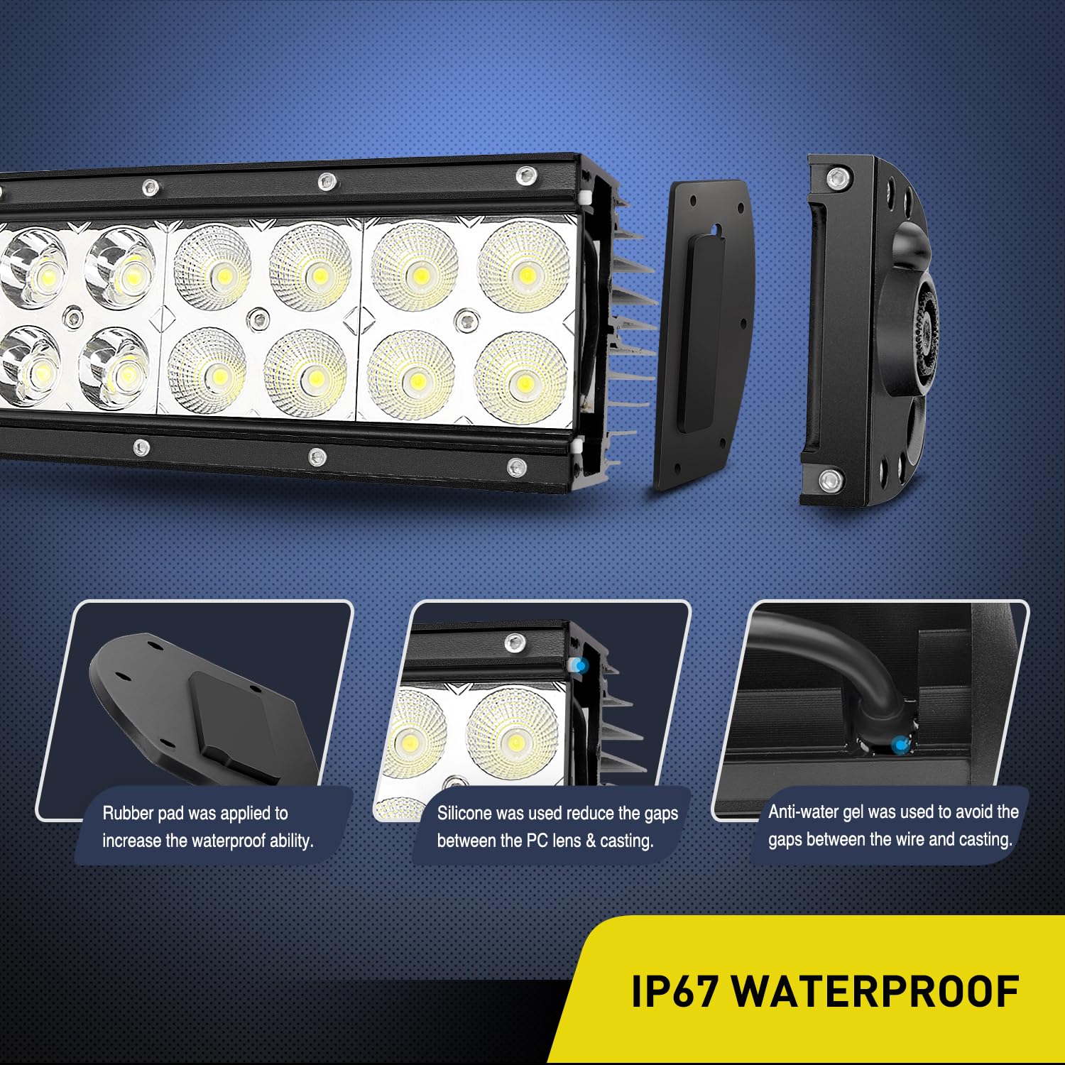 Nilight 70015C-A 22Inch 120W Curved LED Light Bar - Spot Flood Combo Off Road Driving Lamp for Trucks, Jeep, Boat | Waterproof Work Light with 2 Year Warranty | Perfect for Off-Roading, Camping, Night Driving & Emergency Lighting