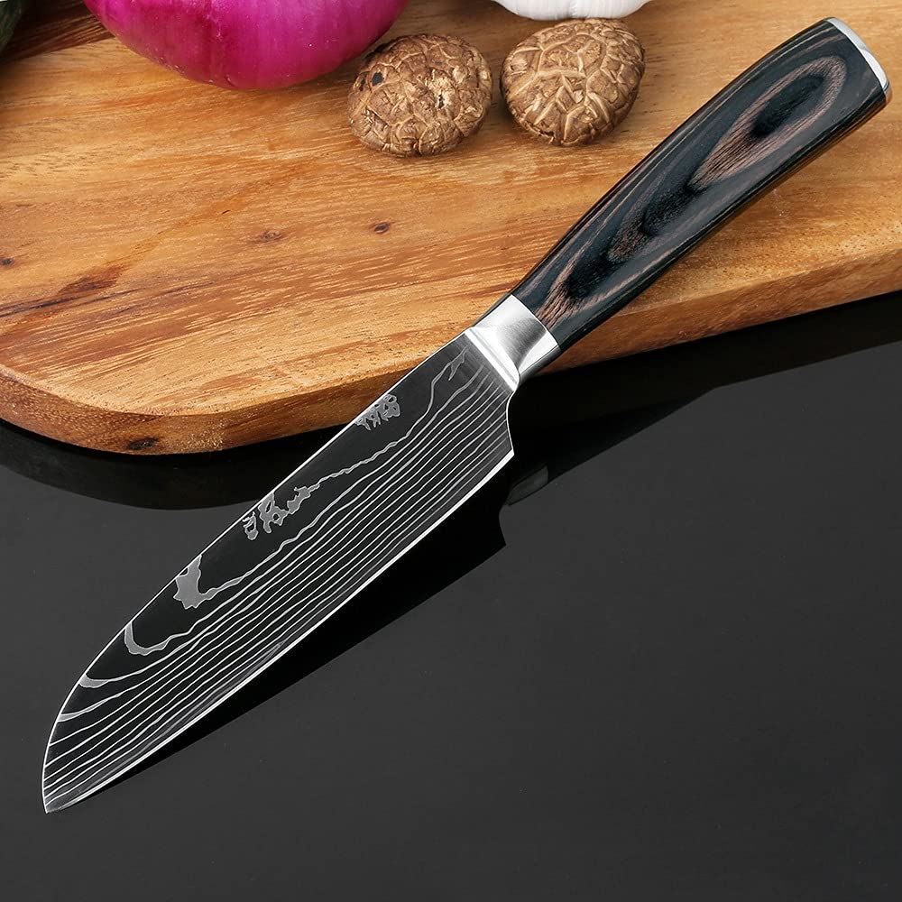 Premium Damascus Steel Kitchen Knife Set - 4PCS Chef Knives (3