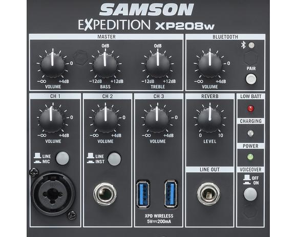 Samson Expedition XP208w Rechargeable Portable PA System with Wireless Microphone & Bluetooth® - Perfect for Outdoor Events, Parties, and Public Speaking