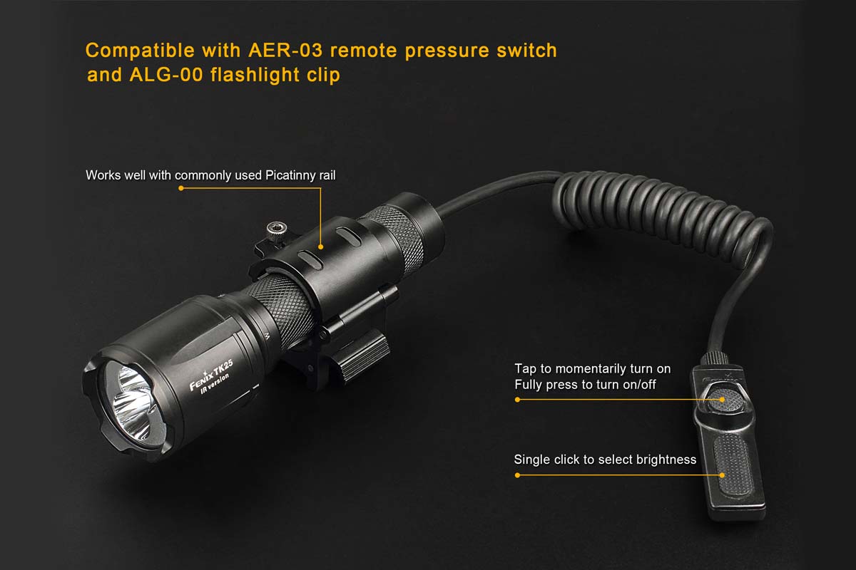 Fenix TK25 IR Flashlight with Infrared Illuminator - Tactical LED Light for Hunting, Security & Night Vision (Discontinued) - Perfect for Outdoor Adventures & Emergency Situations