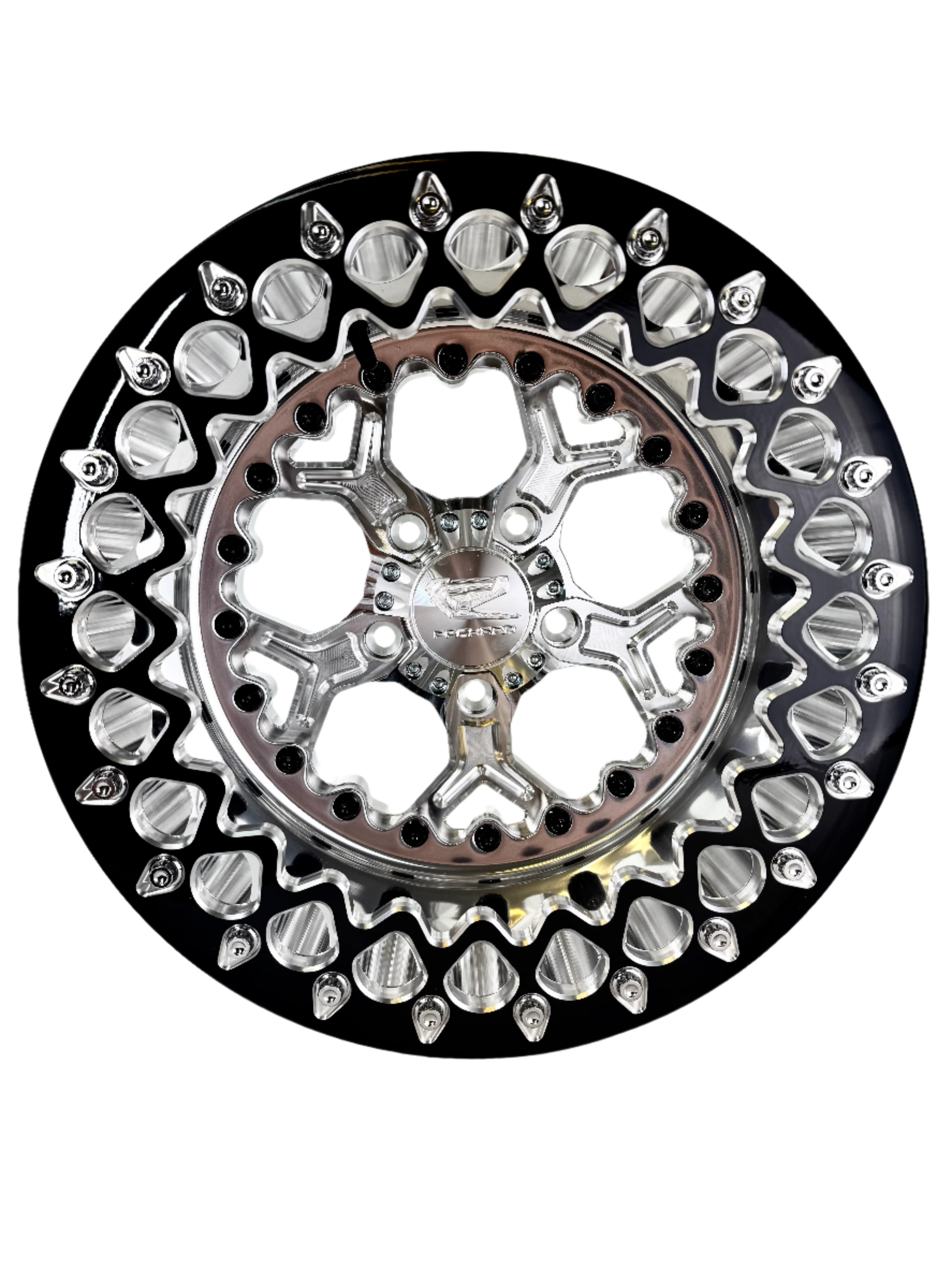Pro 5 FF Forged Polished Beadlock Wheels - Silver Finish for RZR Pro R 5x4.5 Bolt Pattern | Off-Road Racing & Trail Riding Accessories