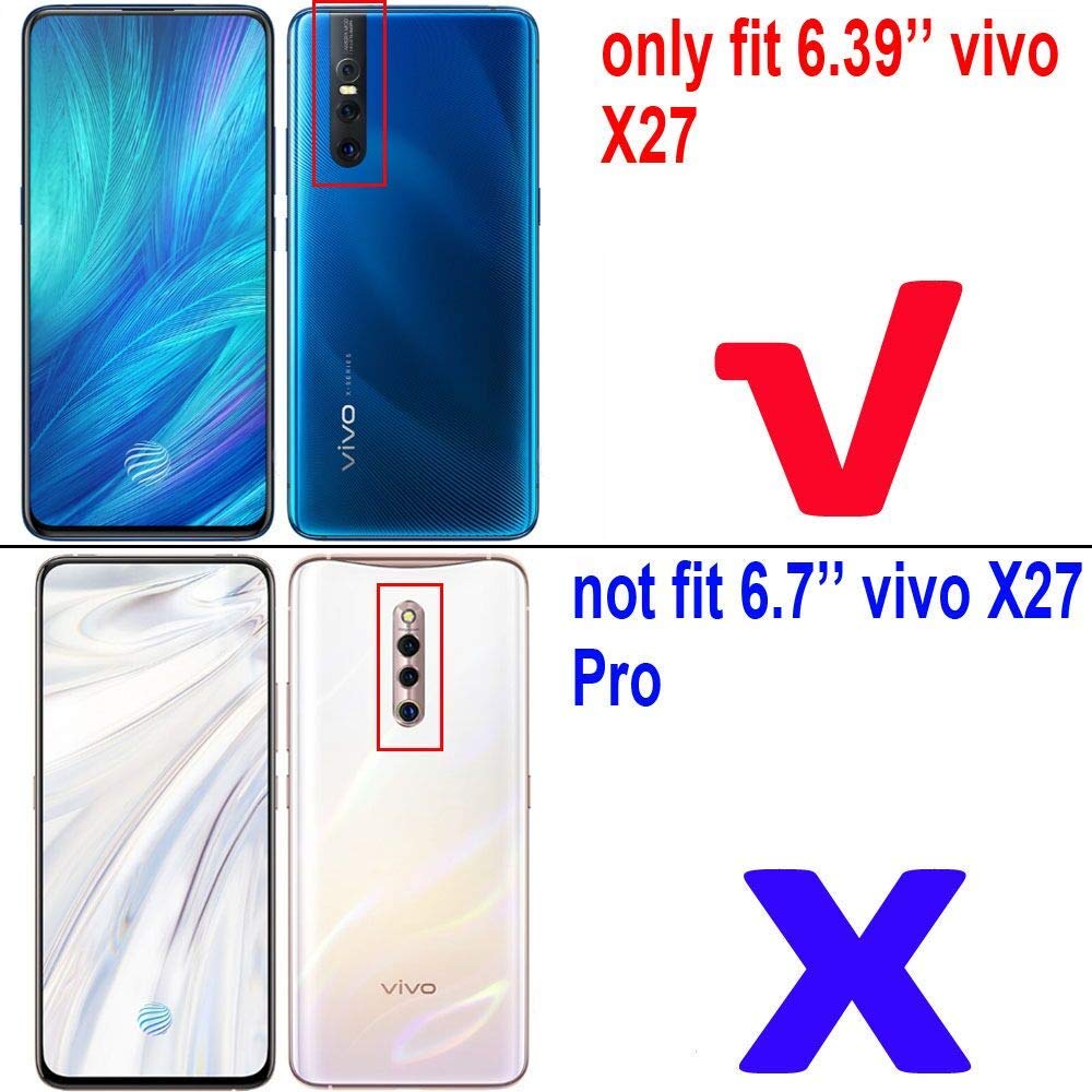 Shockproof Hard Bumper Case for Vivo X27 with Metal Ring Grip & Kickstand - Magnetic Car Mount Compatible, Dual Layer Rugged Protective Cover (Red) - Perfect for Outdoor Activities, Travel, and Daily Use